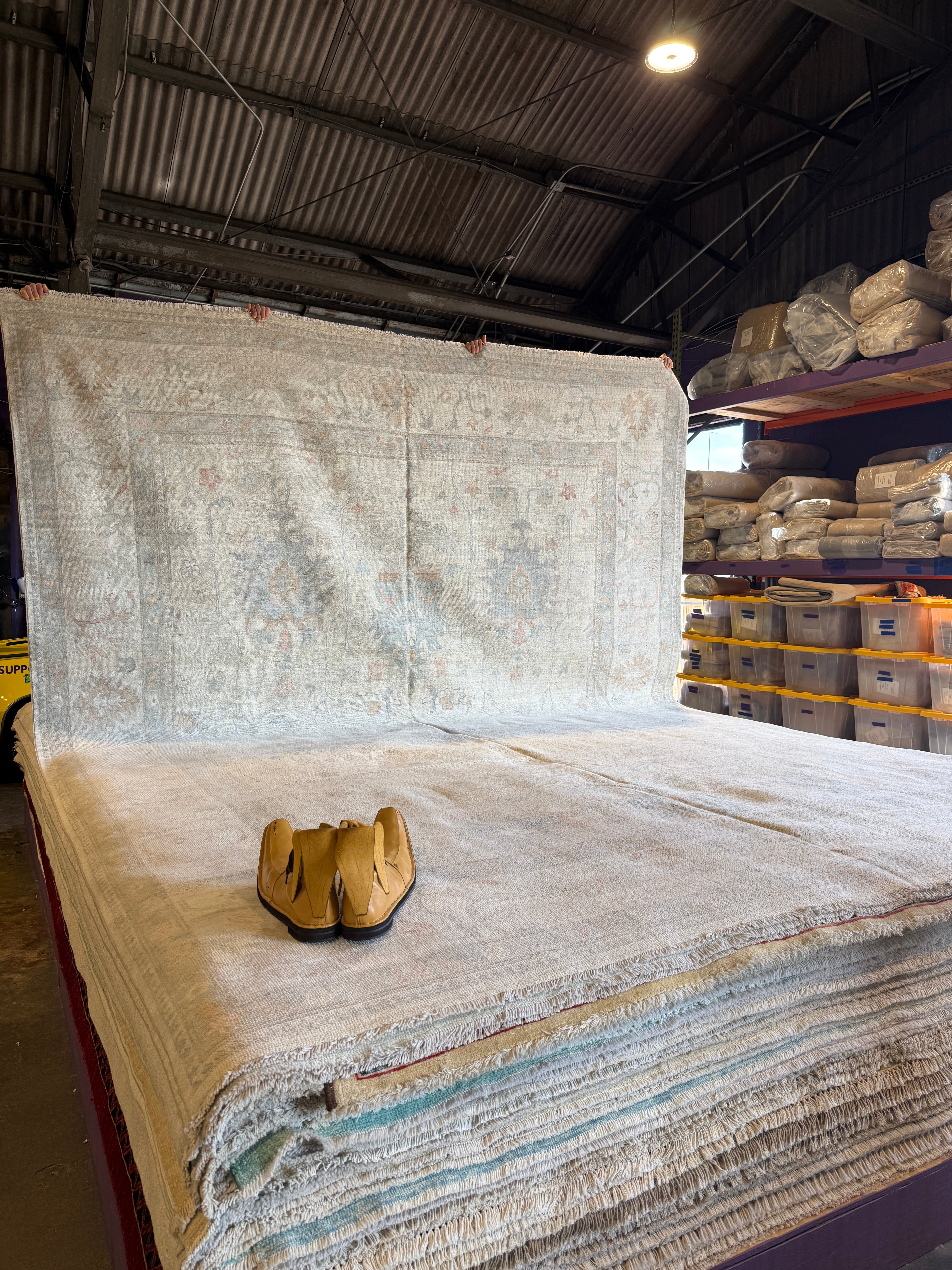 Rose 10.2x13.9 Cream Afghani Whitewashed Oushak