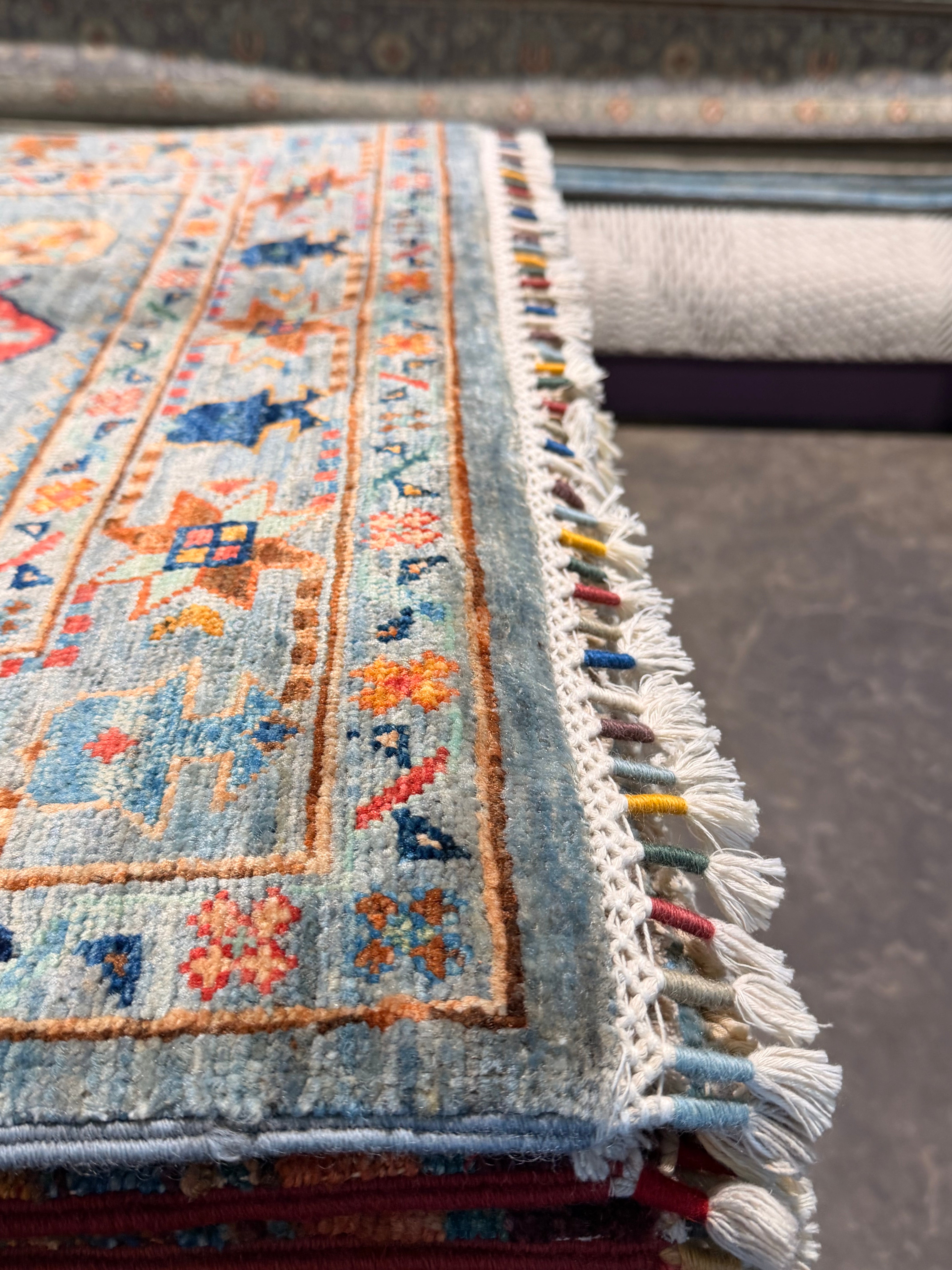 Lisa Barlow 2.10x9.6 Blue Afghani Waziri Runner