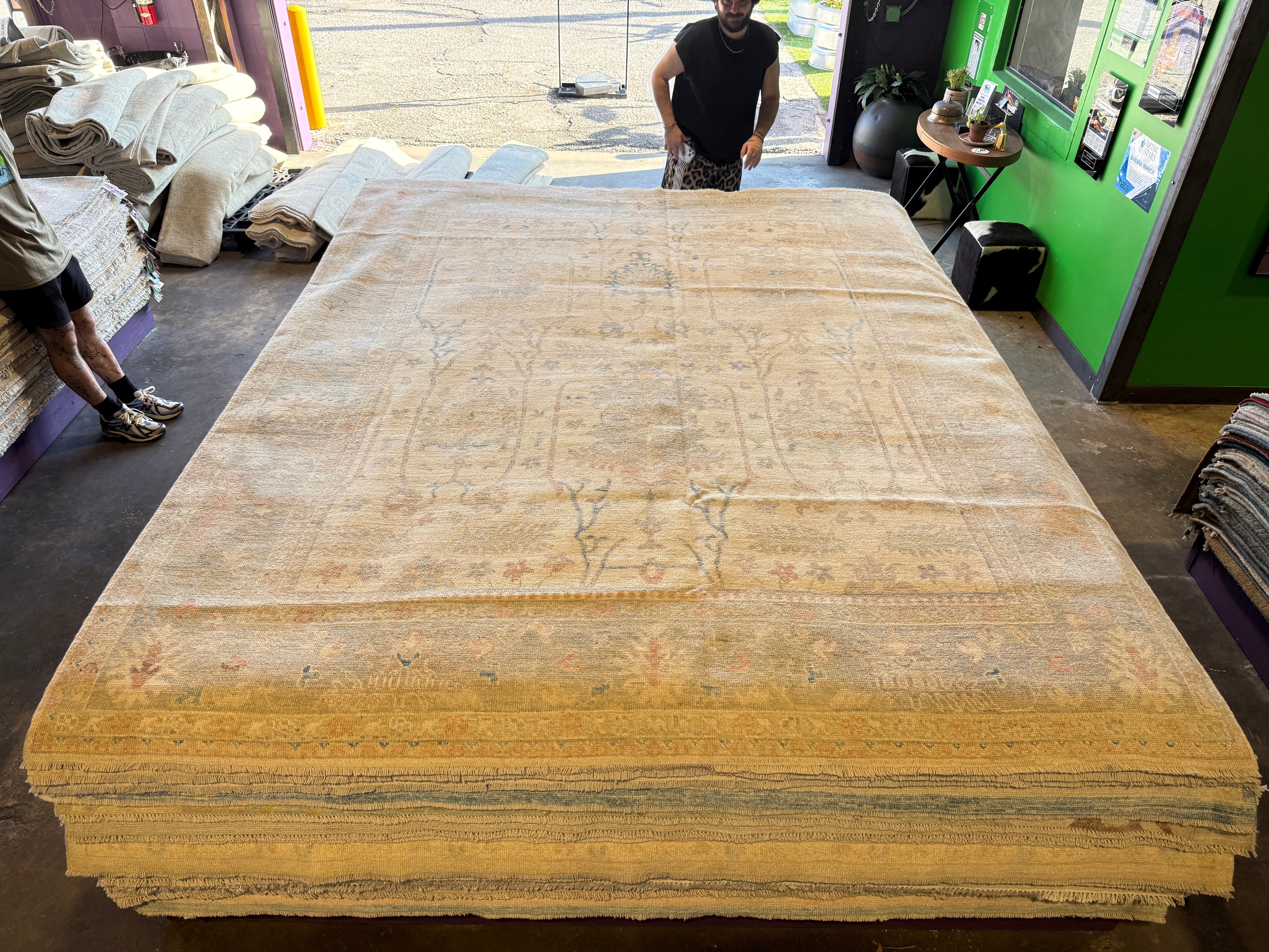 Marge Truman 8.2x10 Cream Afghani Whitewashed Oushak