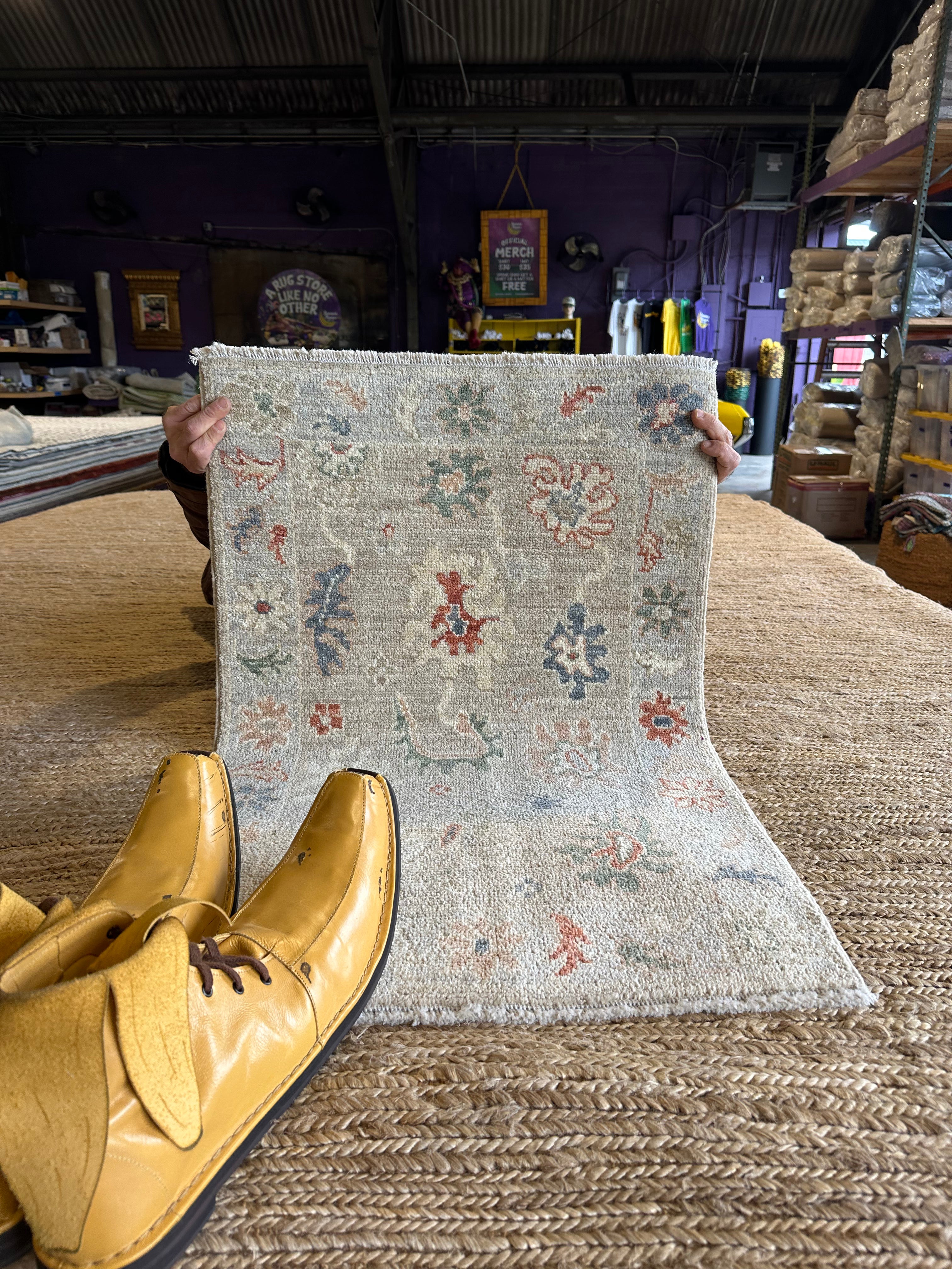 Maddy Westfield 2x3 Grey Afghani Whitewashed Oushak