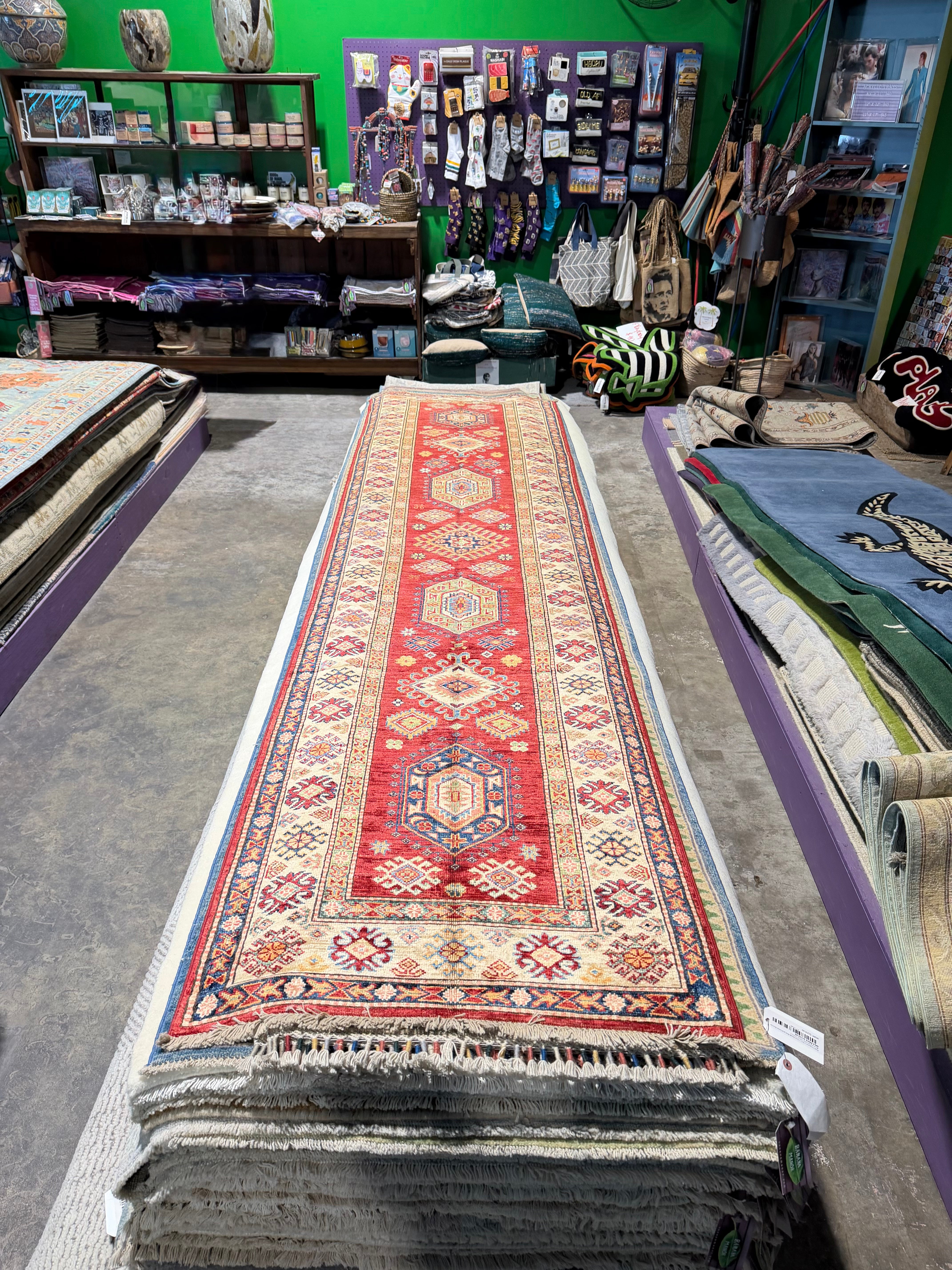 Alice Feeney 2.6x10.4 Red Afghani Khorjin Rug