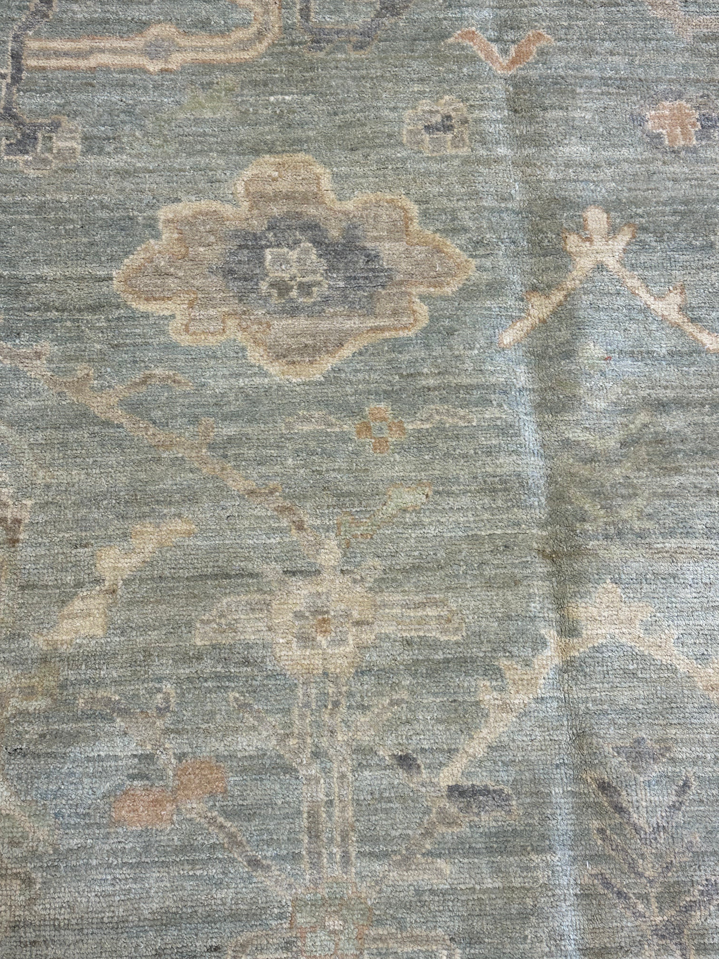 Kenzie 12.11x17.8 Blue Whitewashed Afghani Oushak Rug