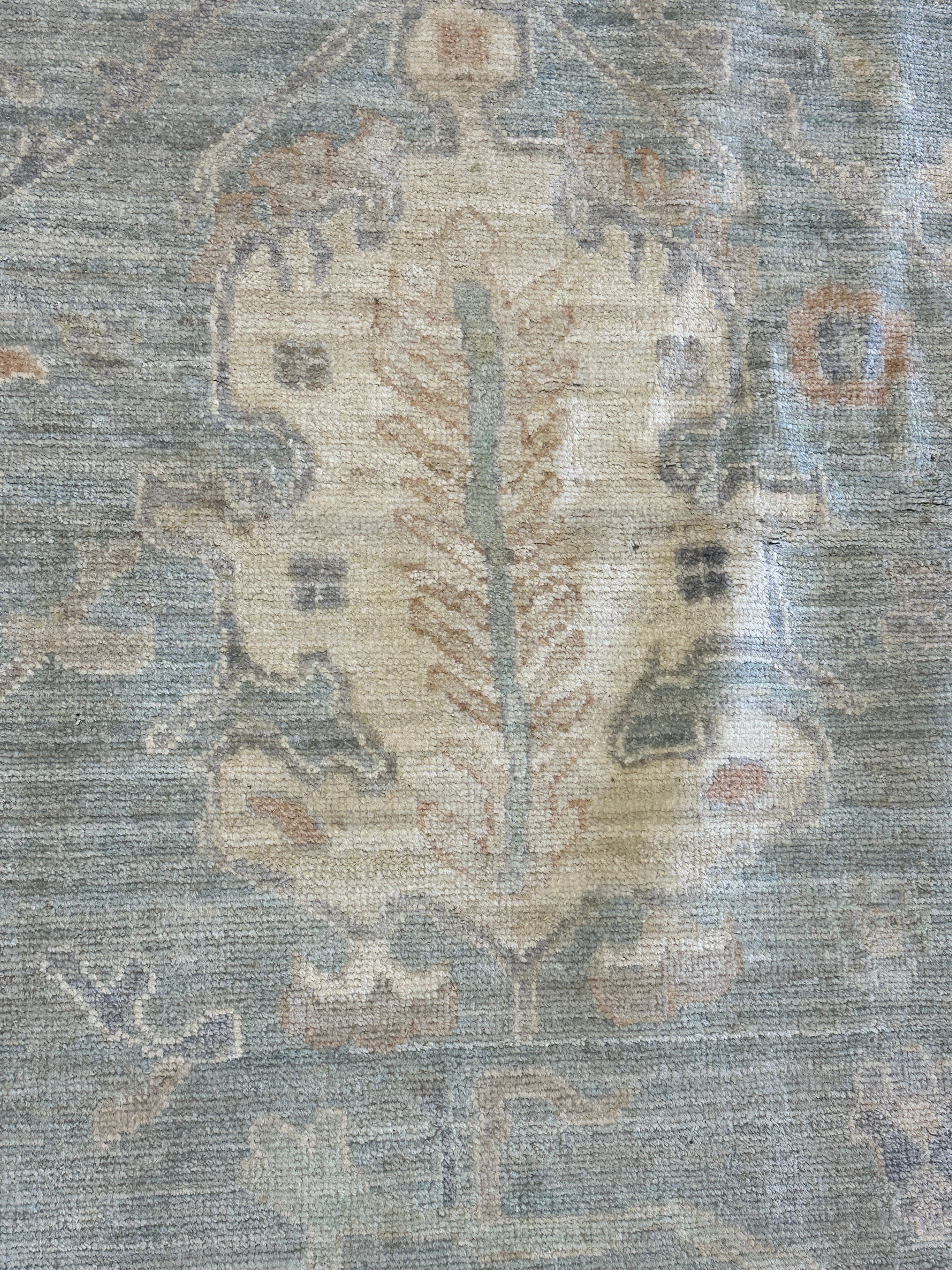 Kenzie 12.11x17.8 Blue Whitewashed Afghani Oushak Rug