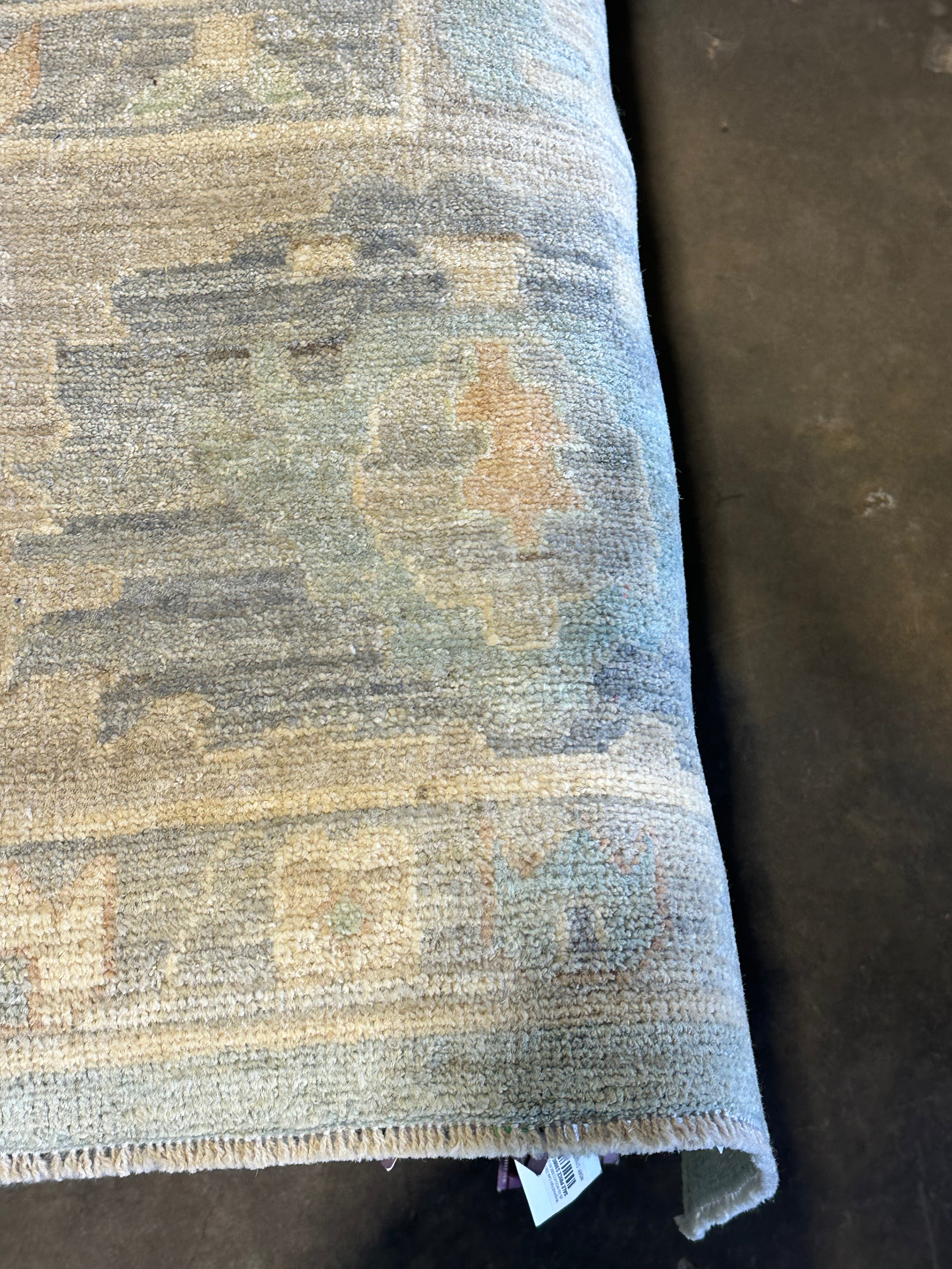 Kenzie 12.11x17.8 Blue Whitewashed Afghani Oushak Rug