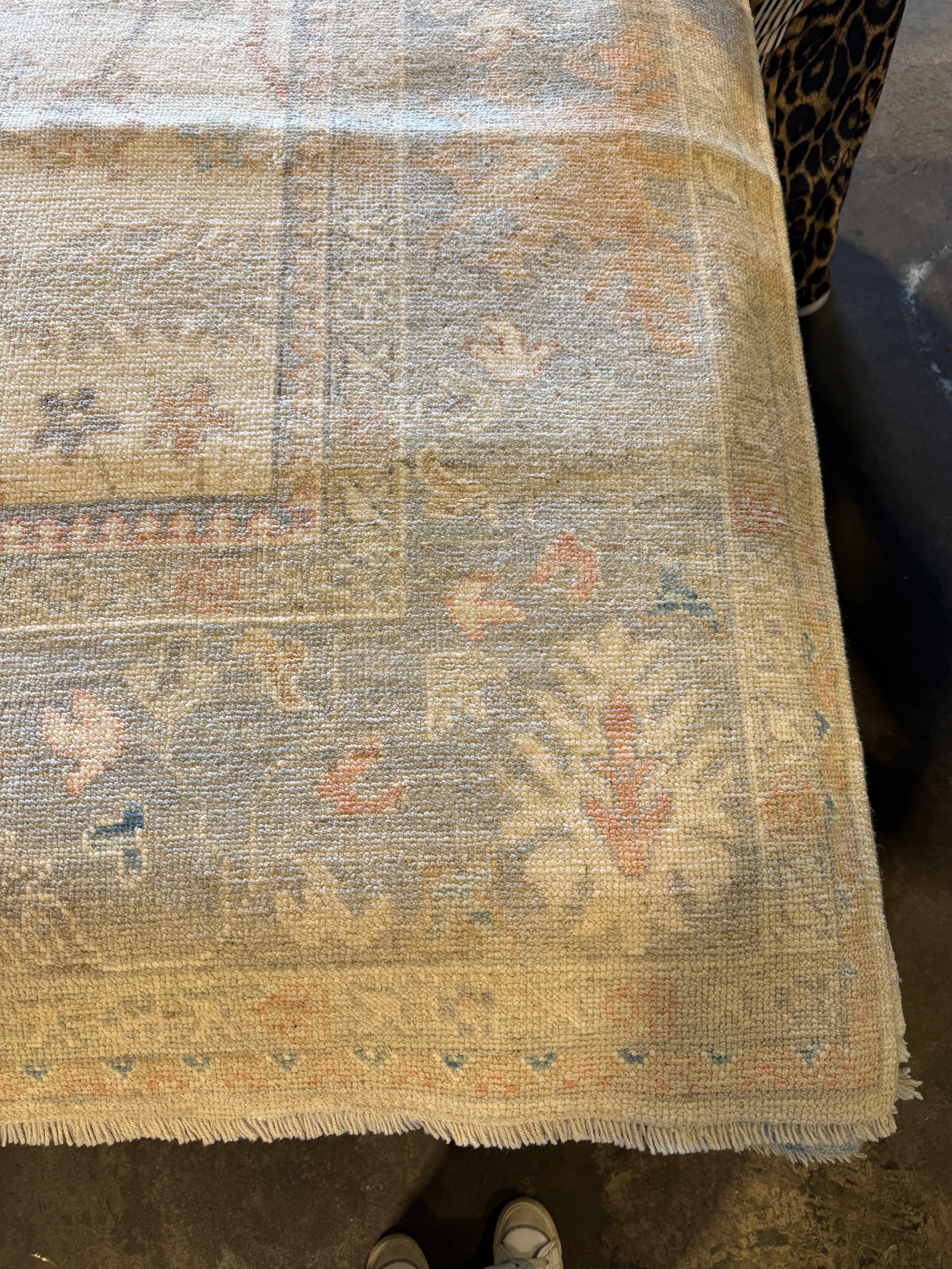 Marge Truman 8.2x10 Cream Afghani Whitewashed Oushak