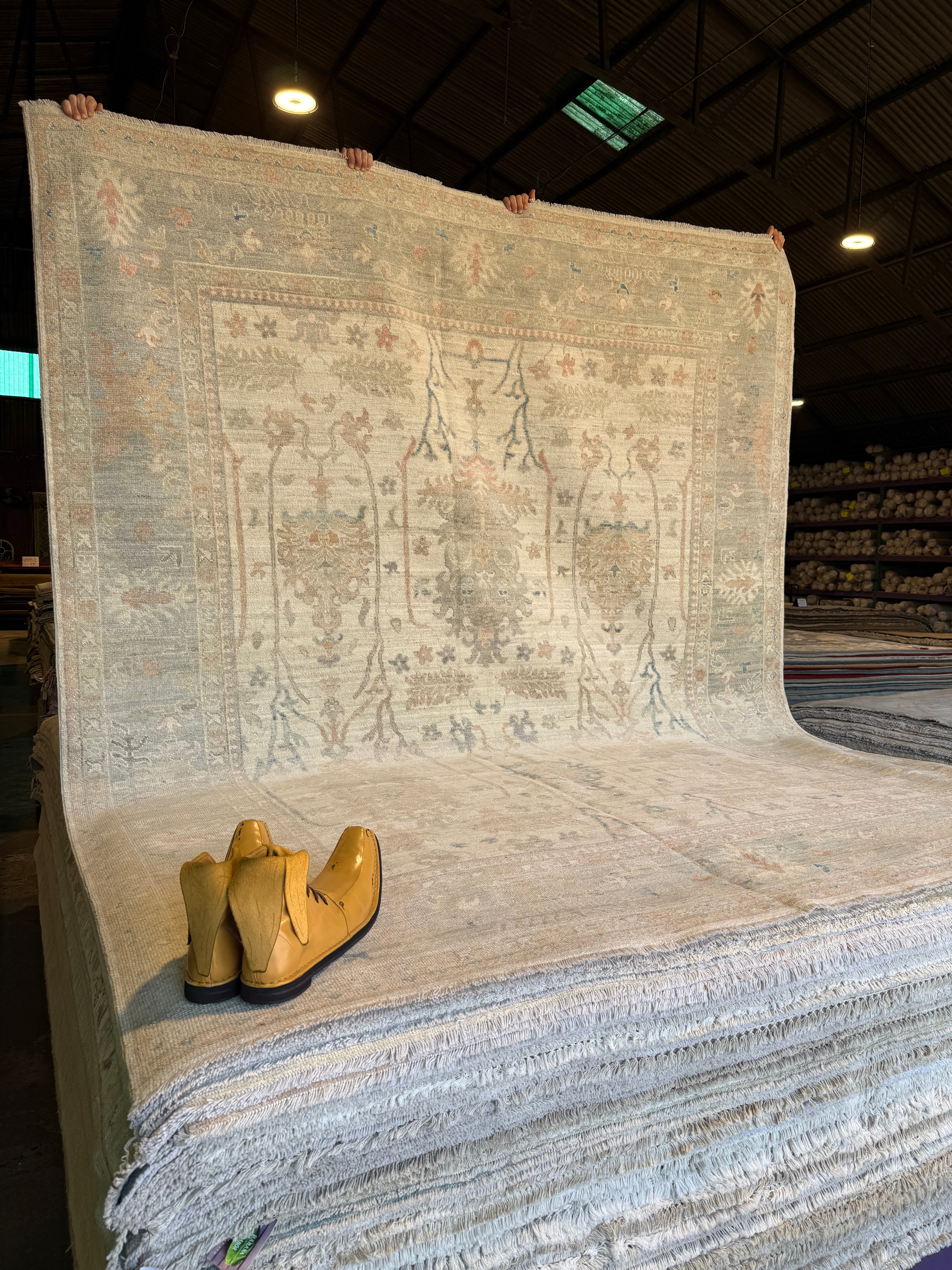 Marge Truman 8.2x10 Cream Afghani Whitewashed Oushak