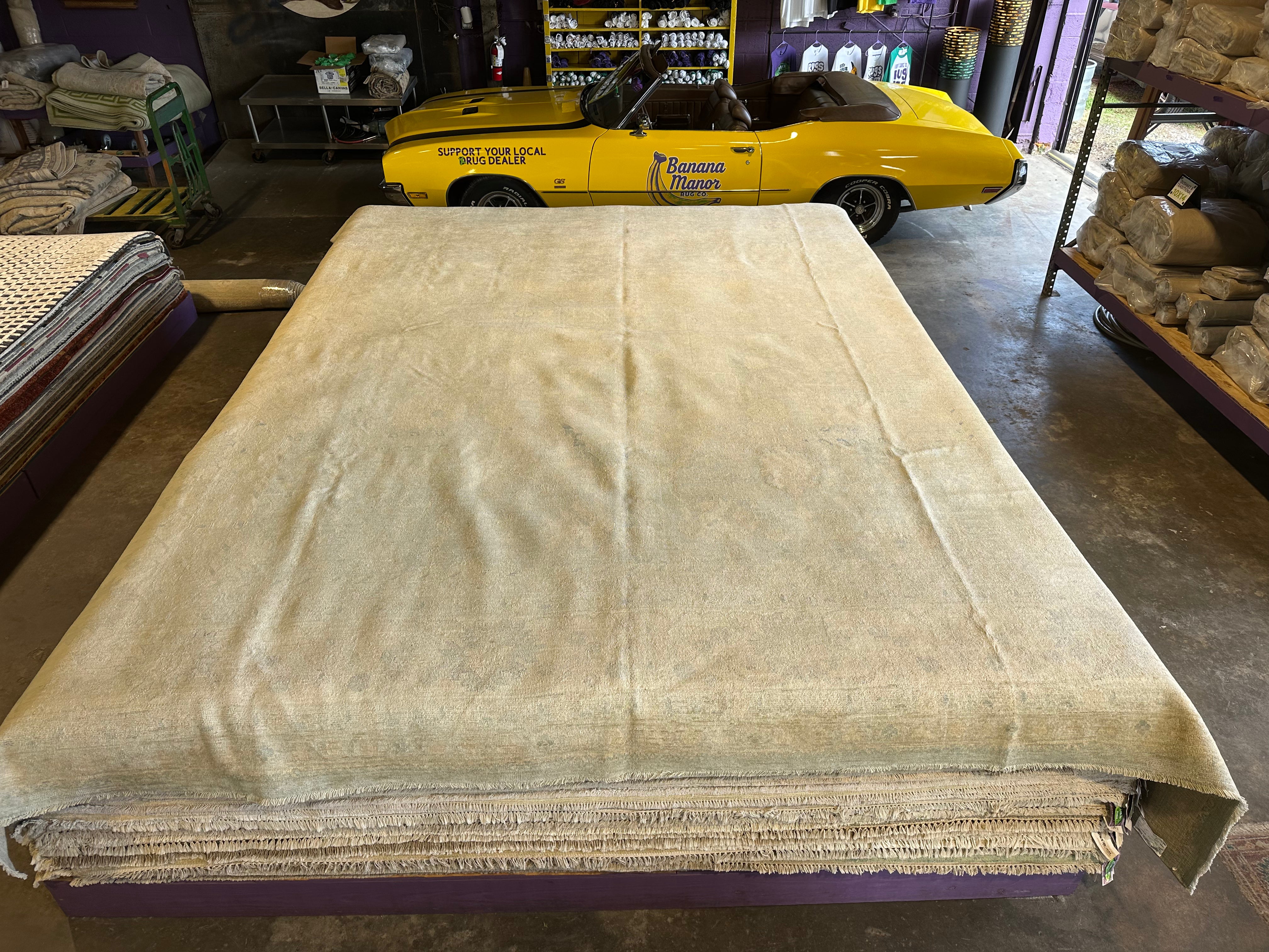 Bella Sanamo 12.1x15 Cream Afghani Whitewashed Oushak