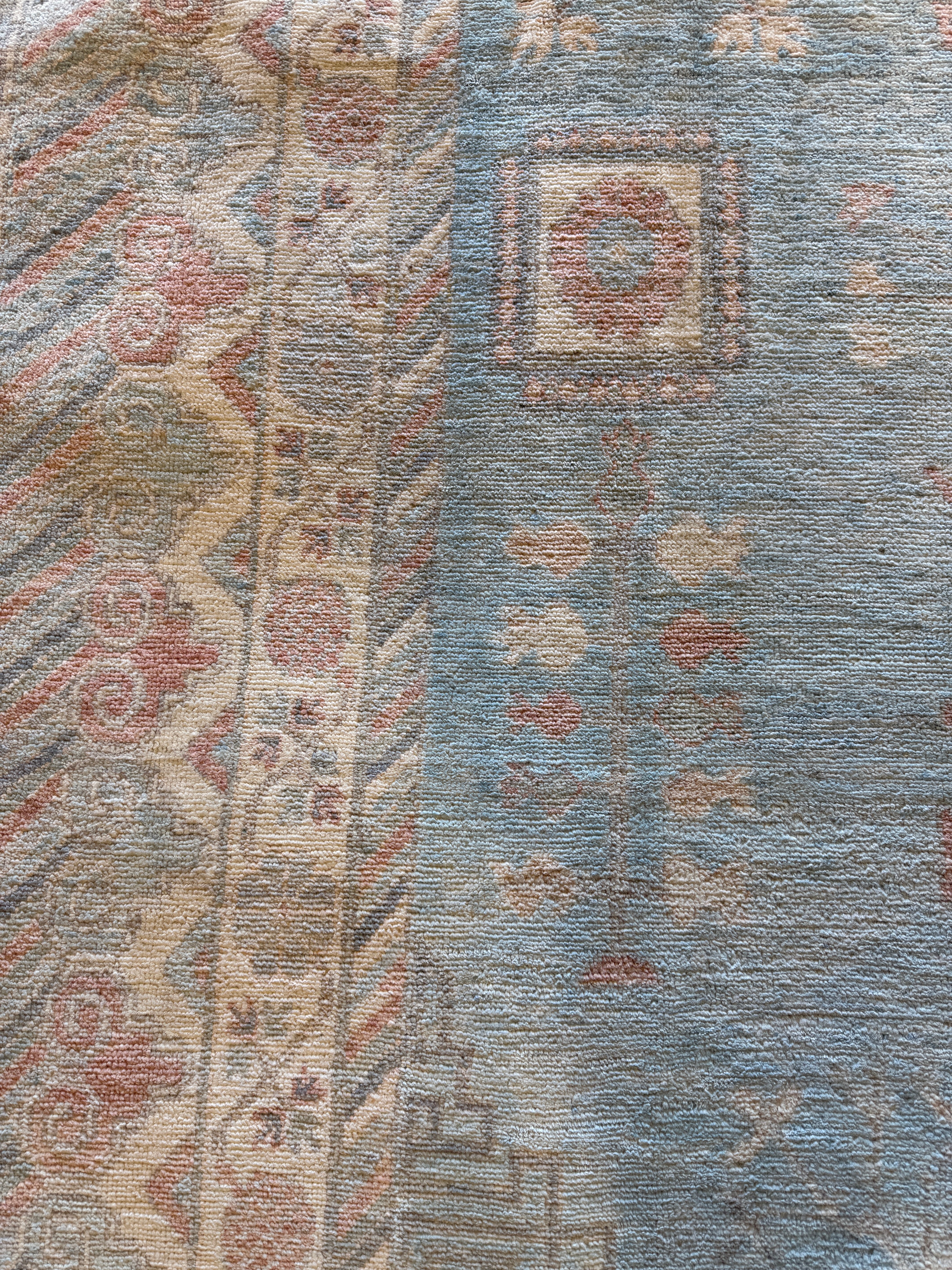 Kimberly Guerrero 7.10x10 Blue Afghani Whitewashed Oushak