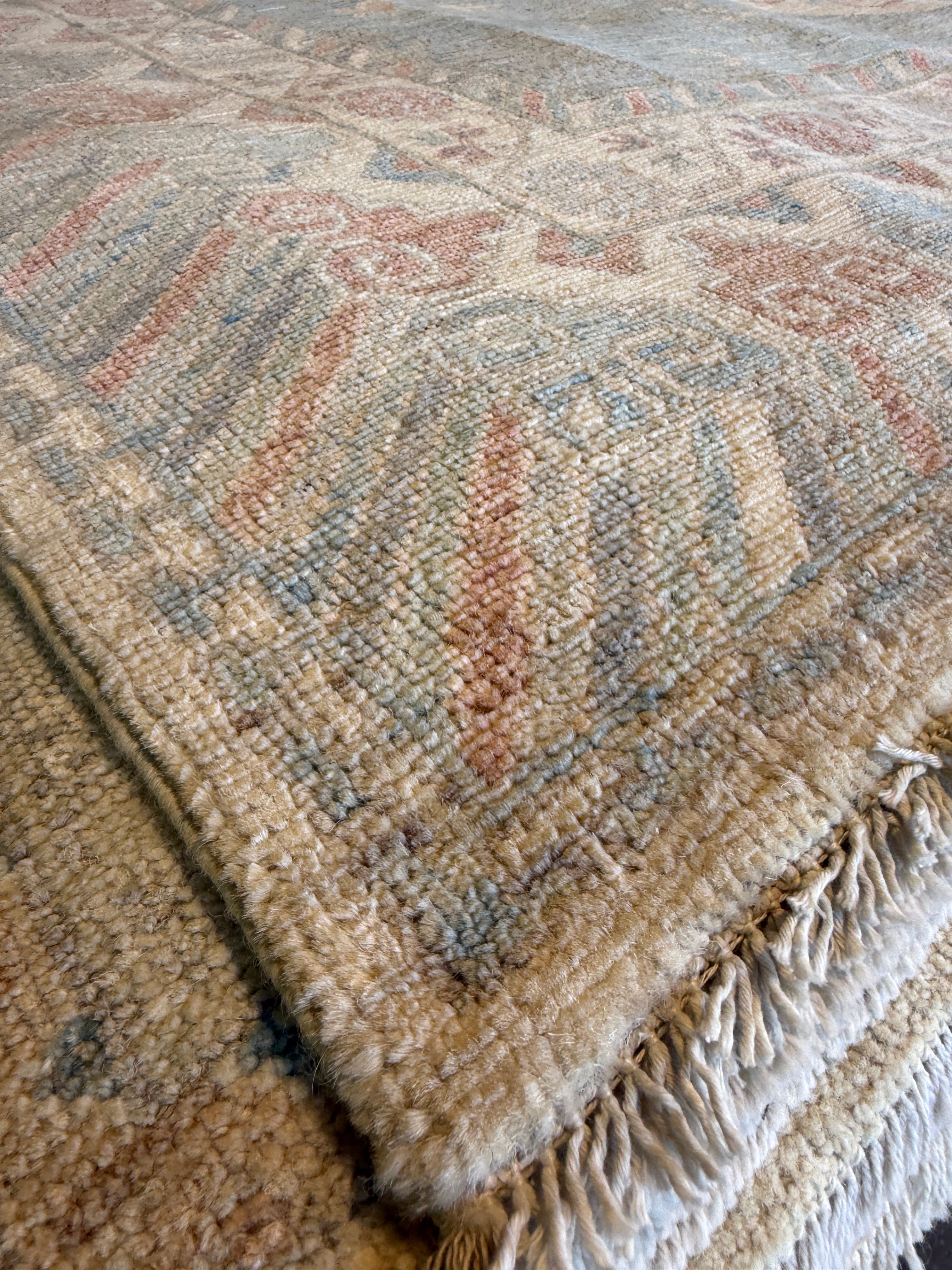 Kimberly Guerrero 7.10x10 Blue Afghani Whitewashed Oushak