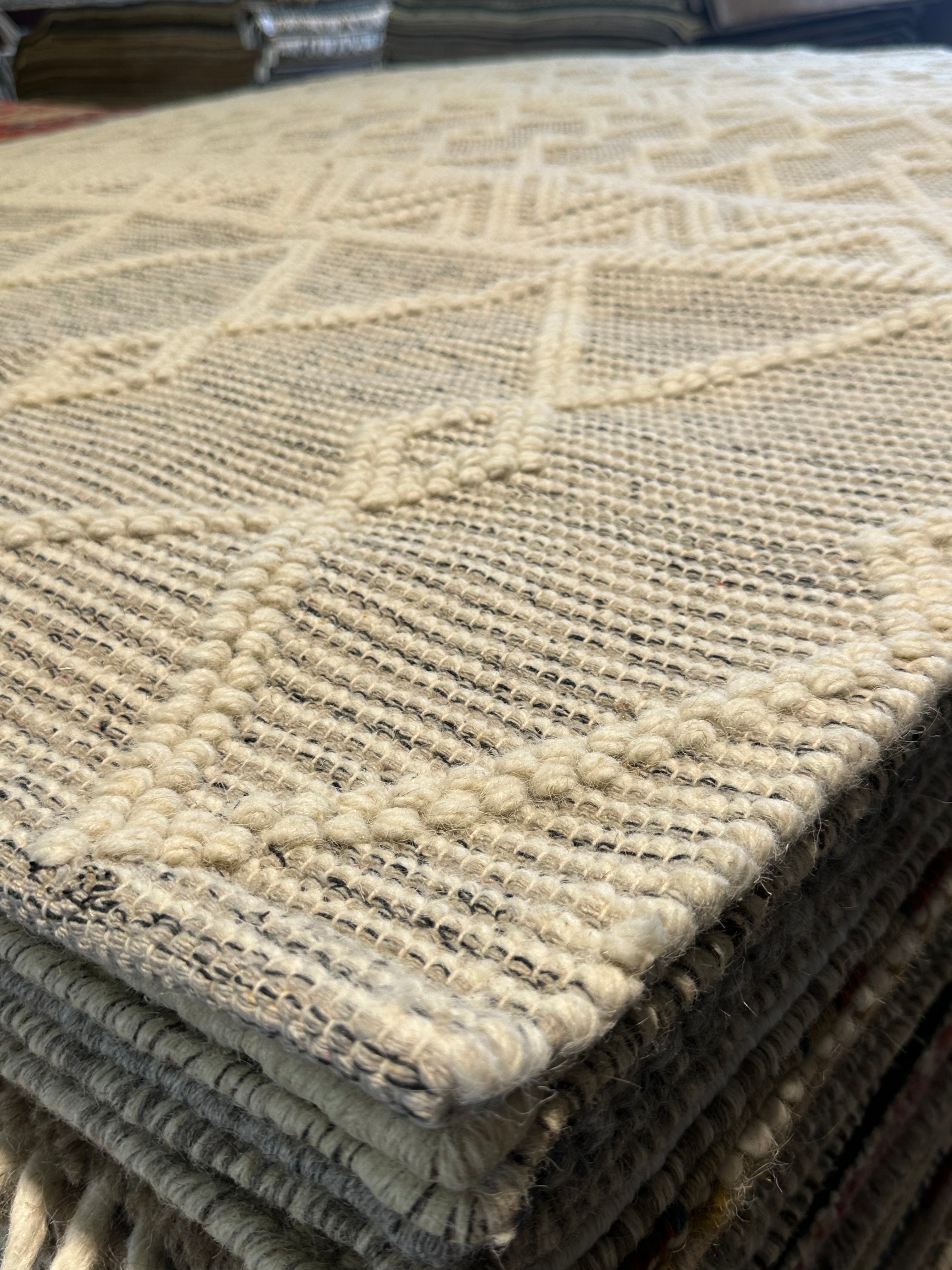 The Sweeney Sisters White Handwoven Rug (Mutiple Sizes)