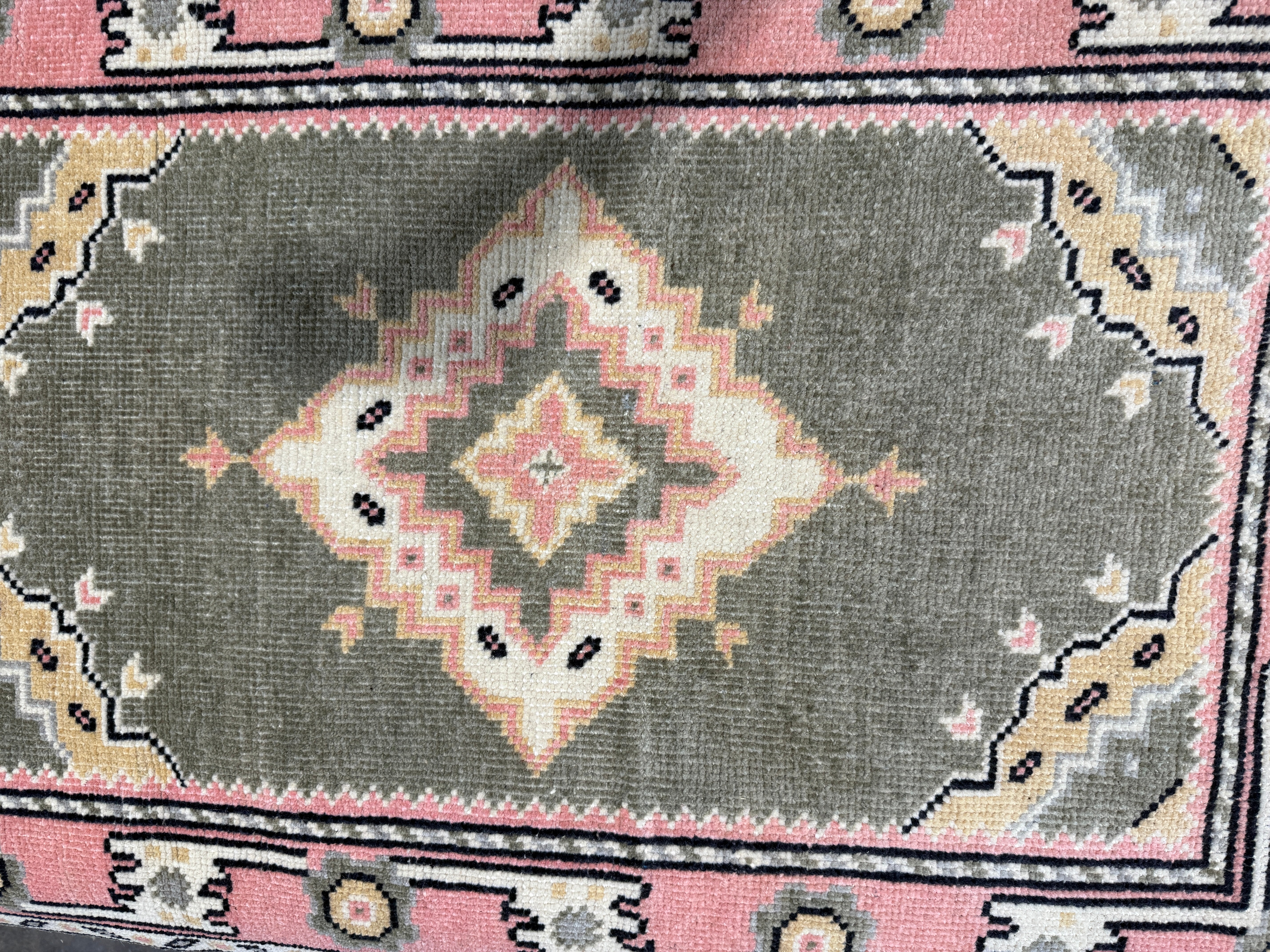 Huda Mustafa 2.9x7.1 Pink Afghani Oushak Runner