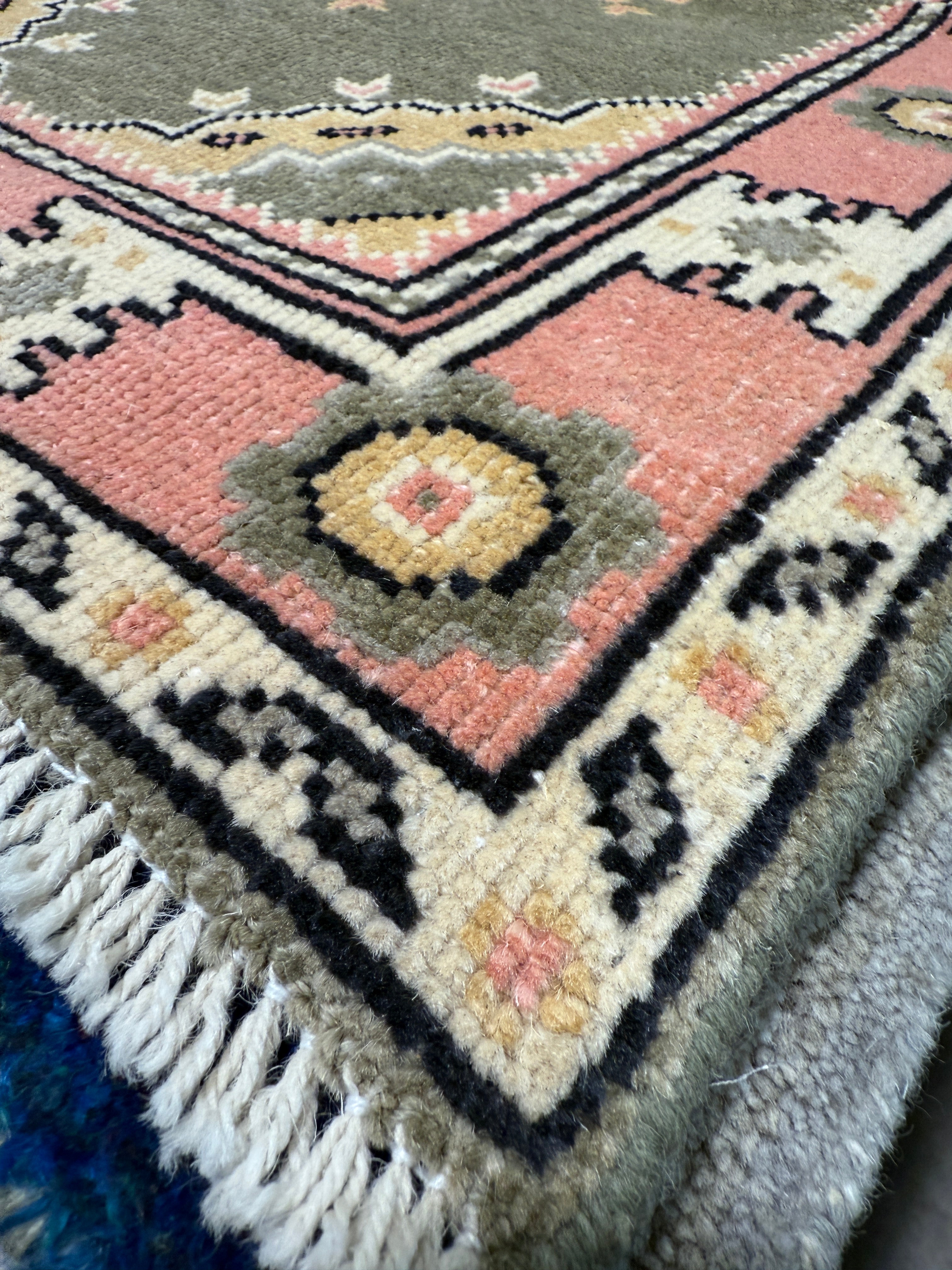 Huda Mustafa 2.9x7.1 Pink Afghani Oushak Runner