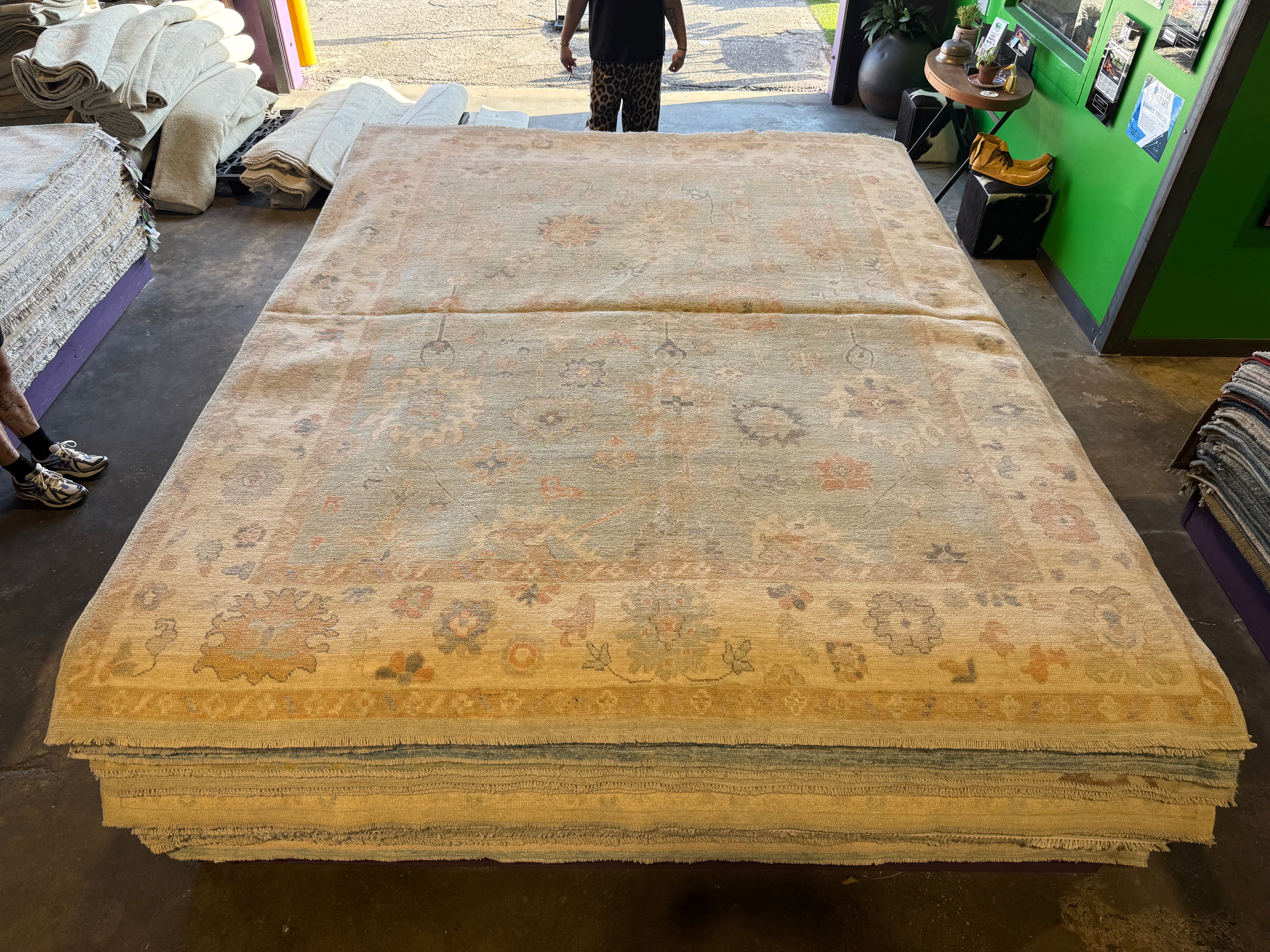 Lazzelle Gelias 8x10.1 Blue Afghani Whitewashed Oushak