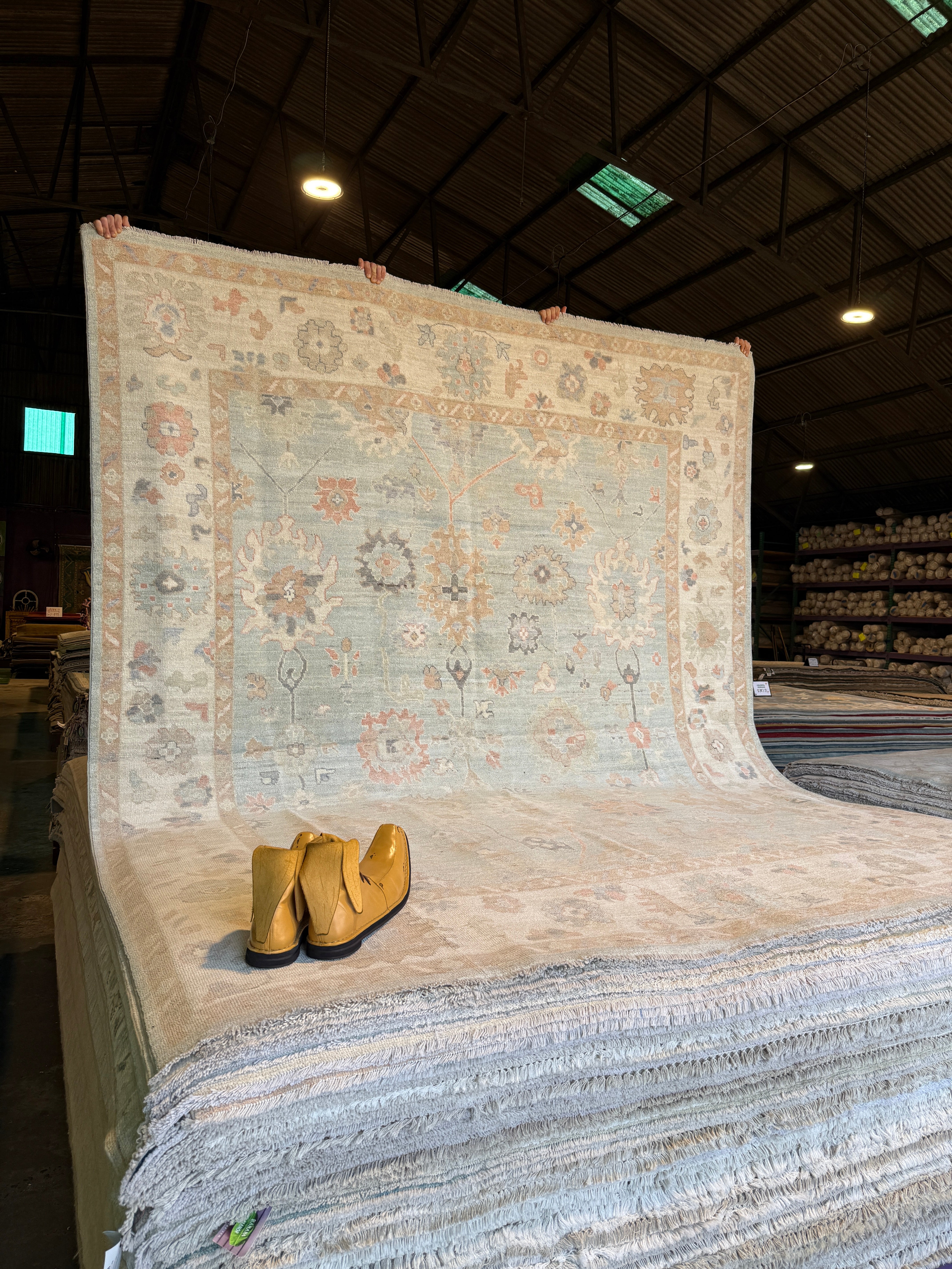 Lazzelle Gelias 8x10.1 Blue Afghani Whitewashed Oushak