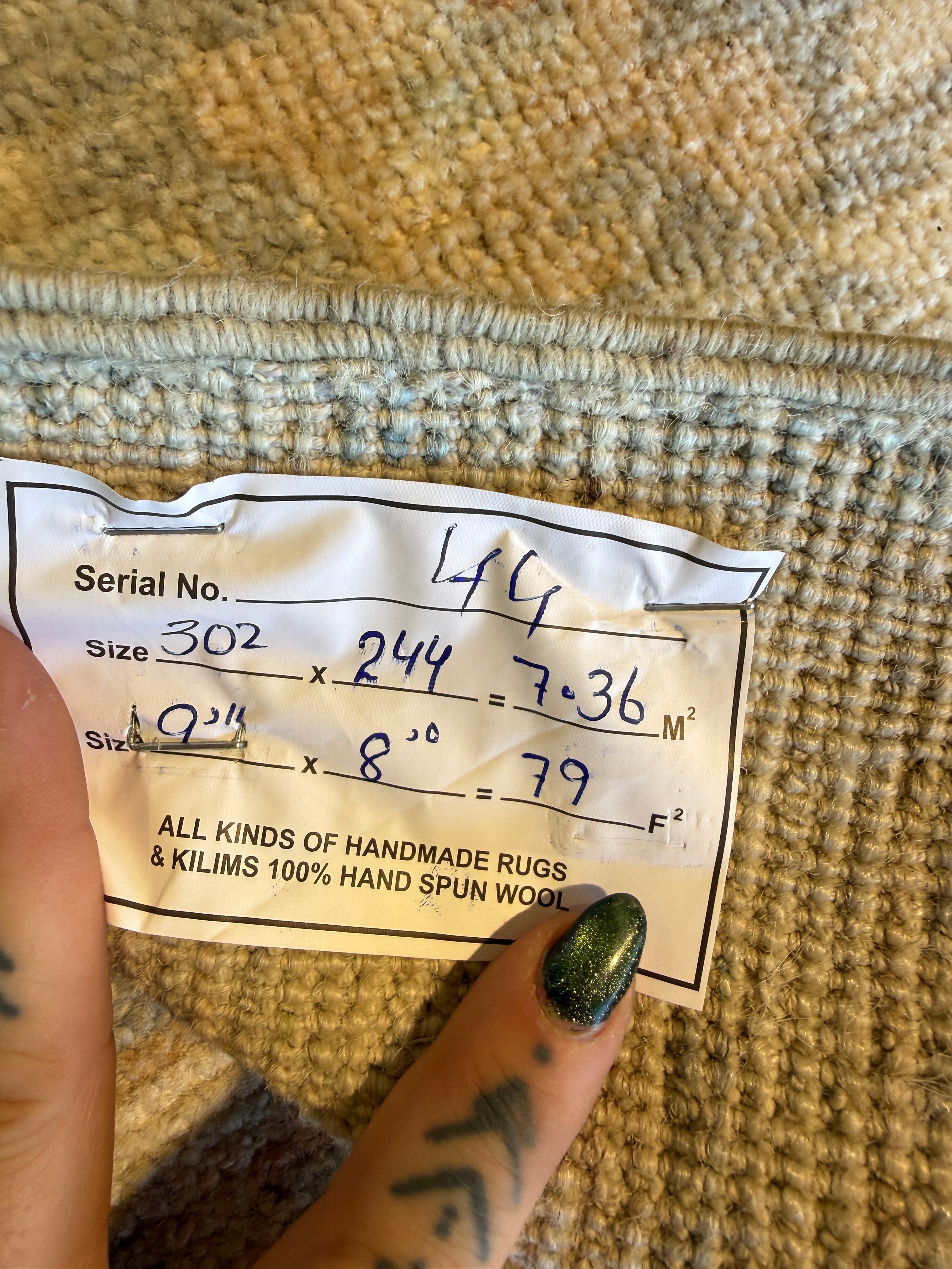 Matilda Lawler 8x9.11 Blue Afghani Whitewashed Oushak