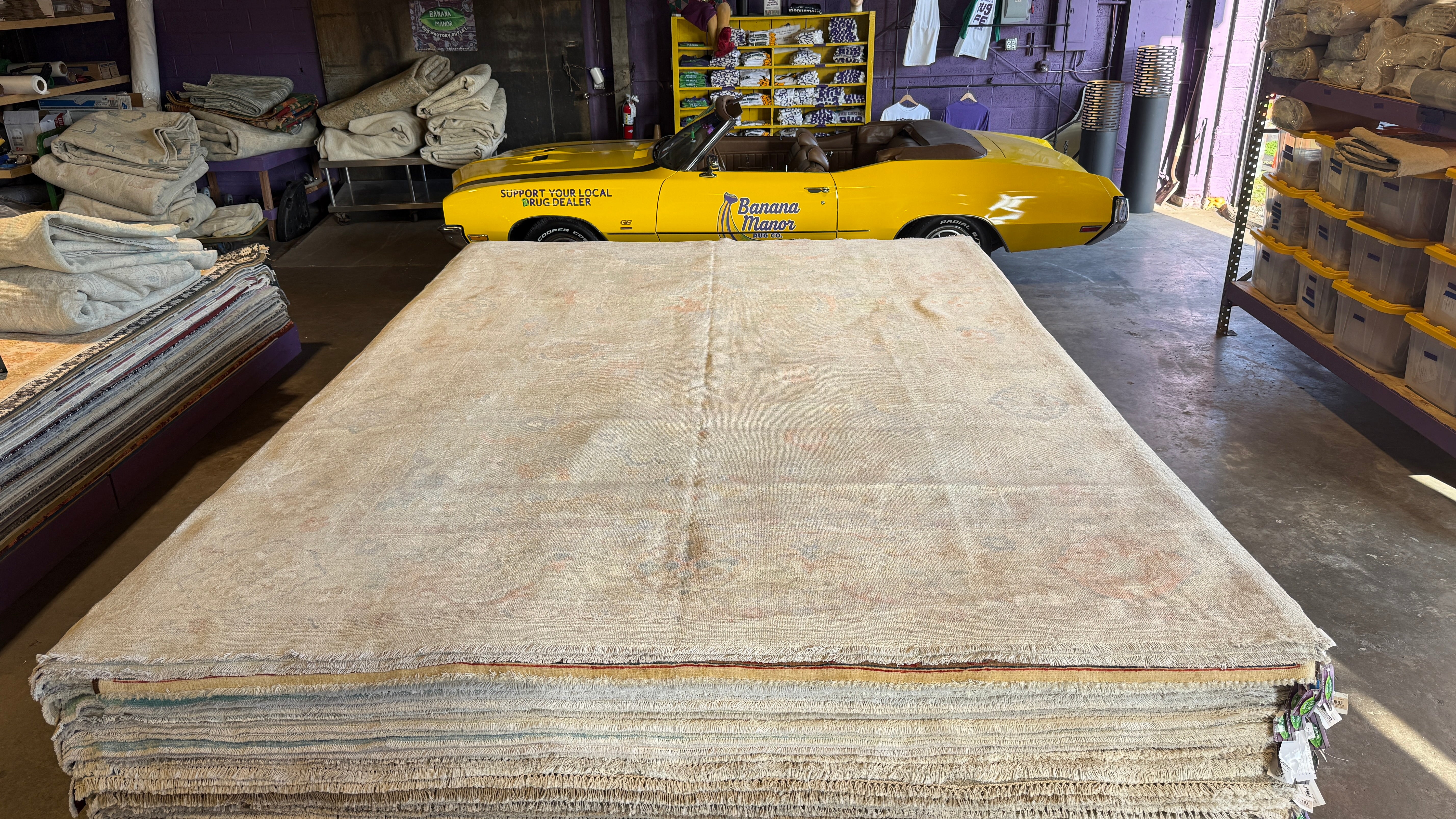 Katie Lunman 9.9x13.8 Blue Afghani Whitewashed Oushak