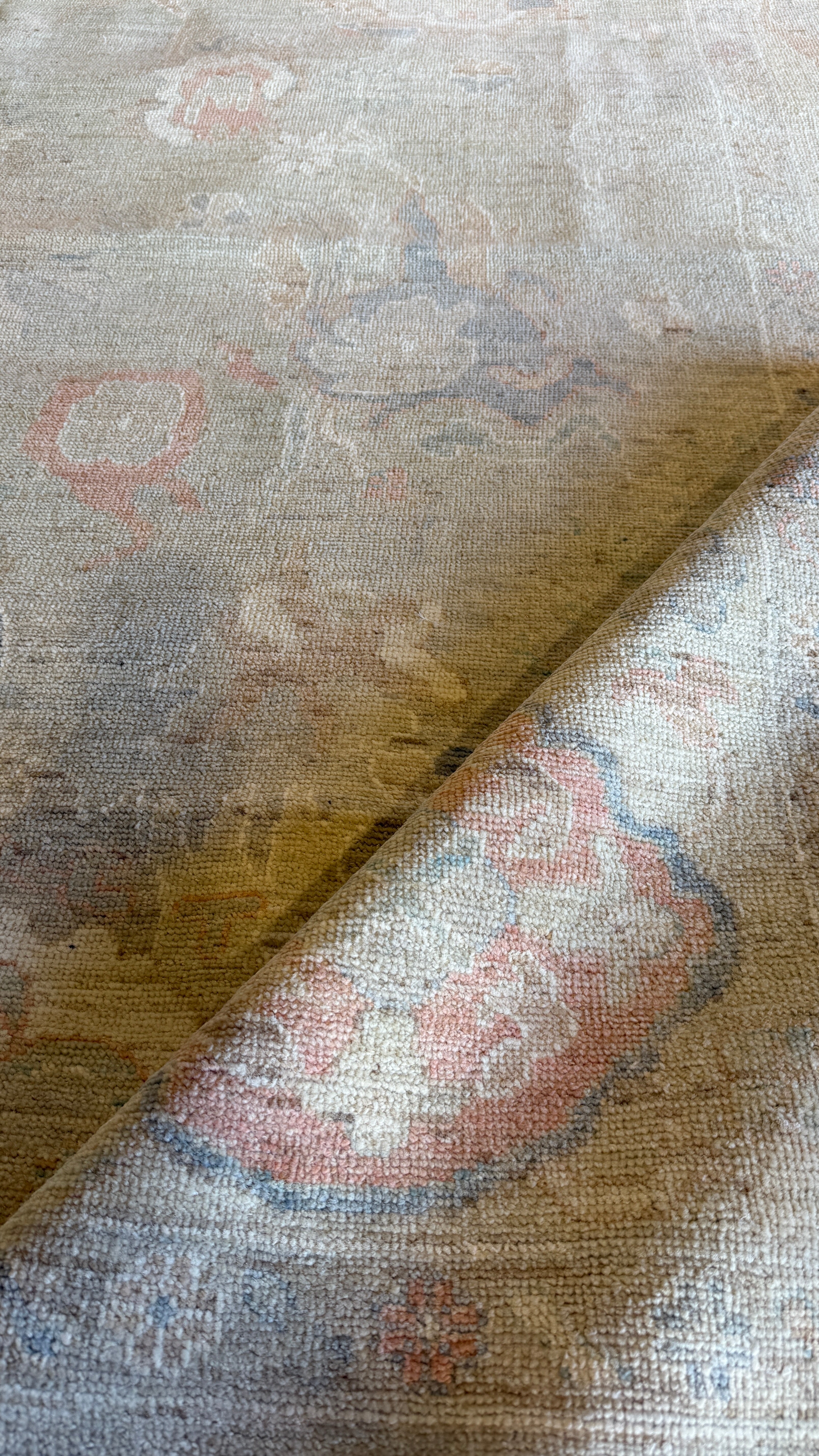 Katie Lunman 9.9x13.8 Blue Afghani Whitewashed Oushak