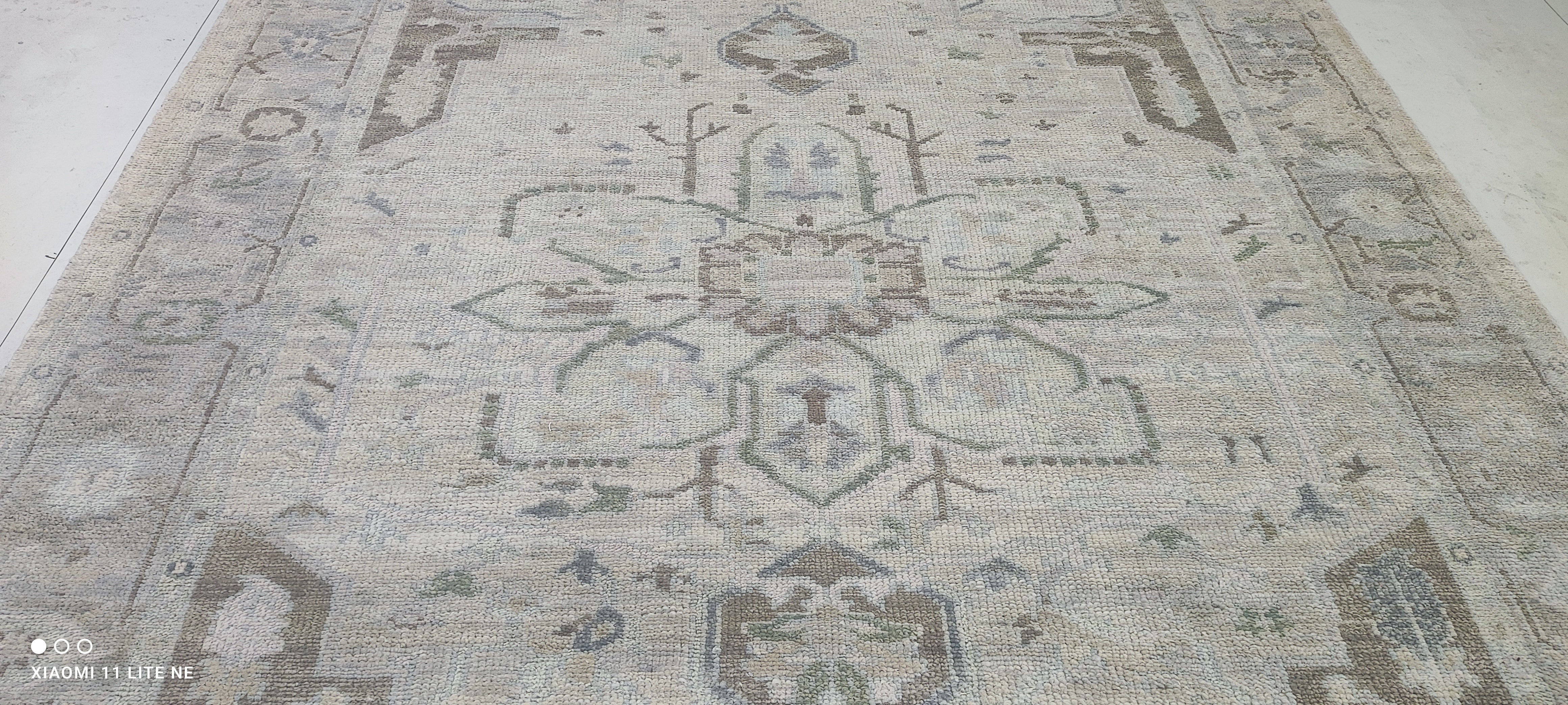 Lady Googa 8x10 Grey and Ivory Hand-Knotted Oushak Rug