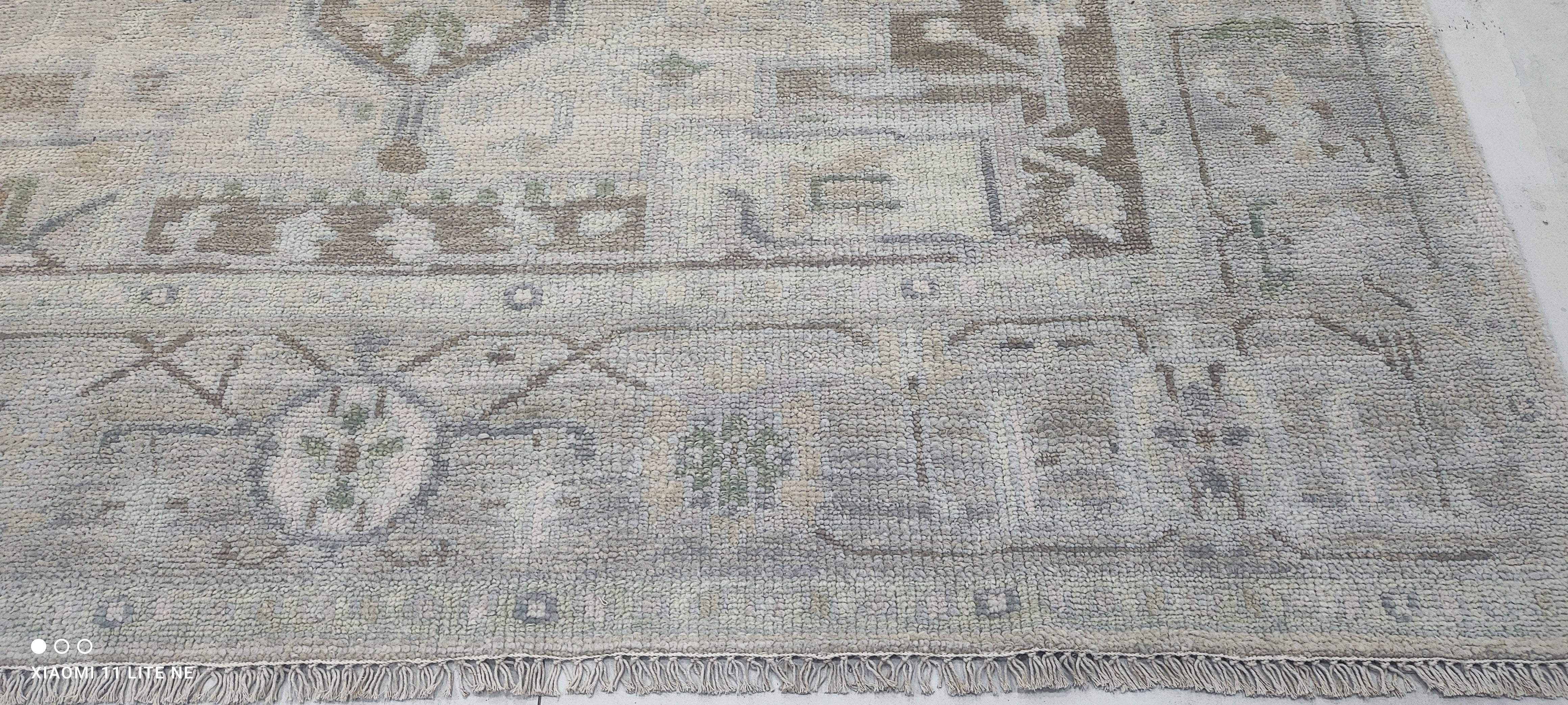 Lady Googa 8x10 Grey and Ivory Hand-Knotted Oushak Rug