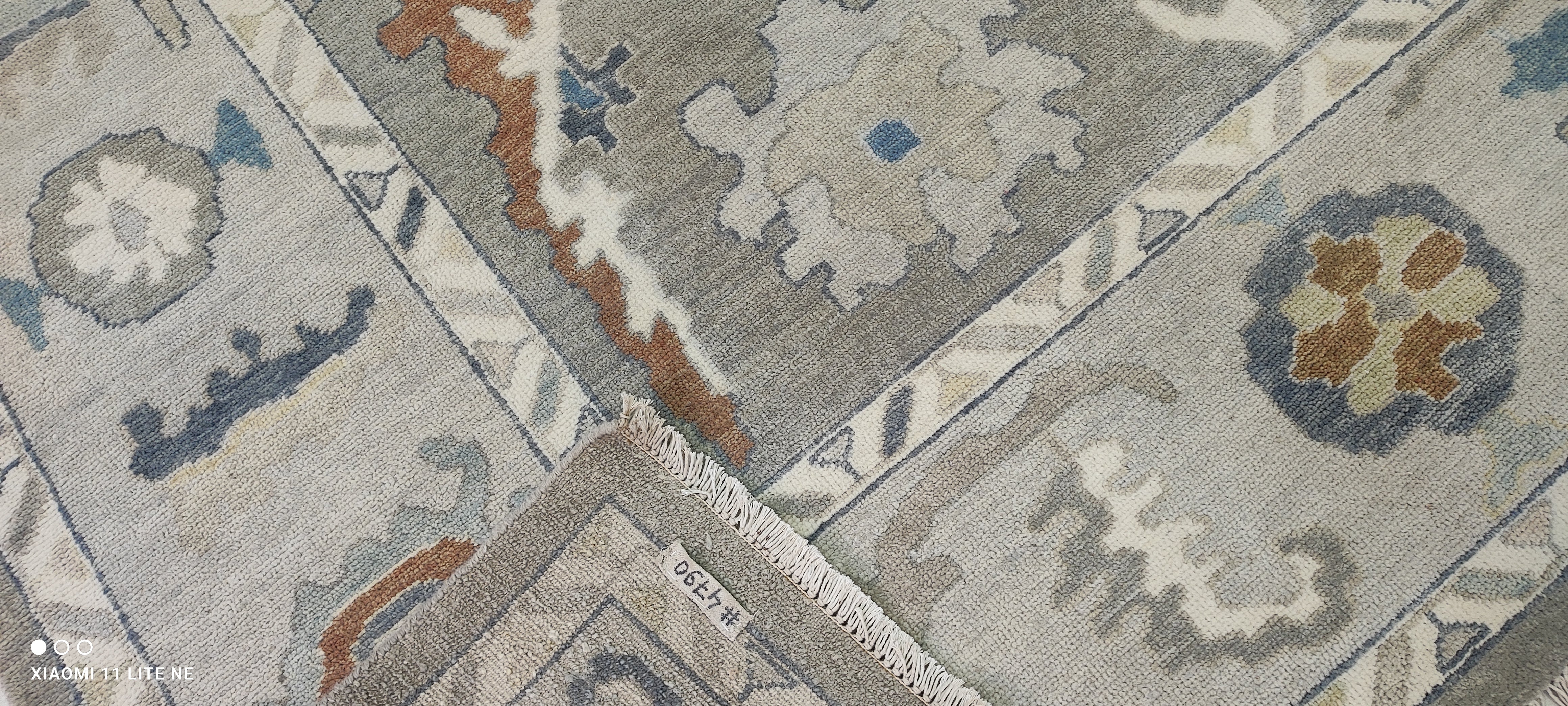 Yasmine Cope 9x11.9 Grey Hand-Knotted Rug