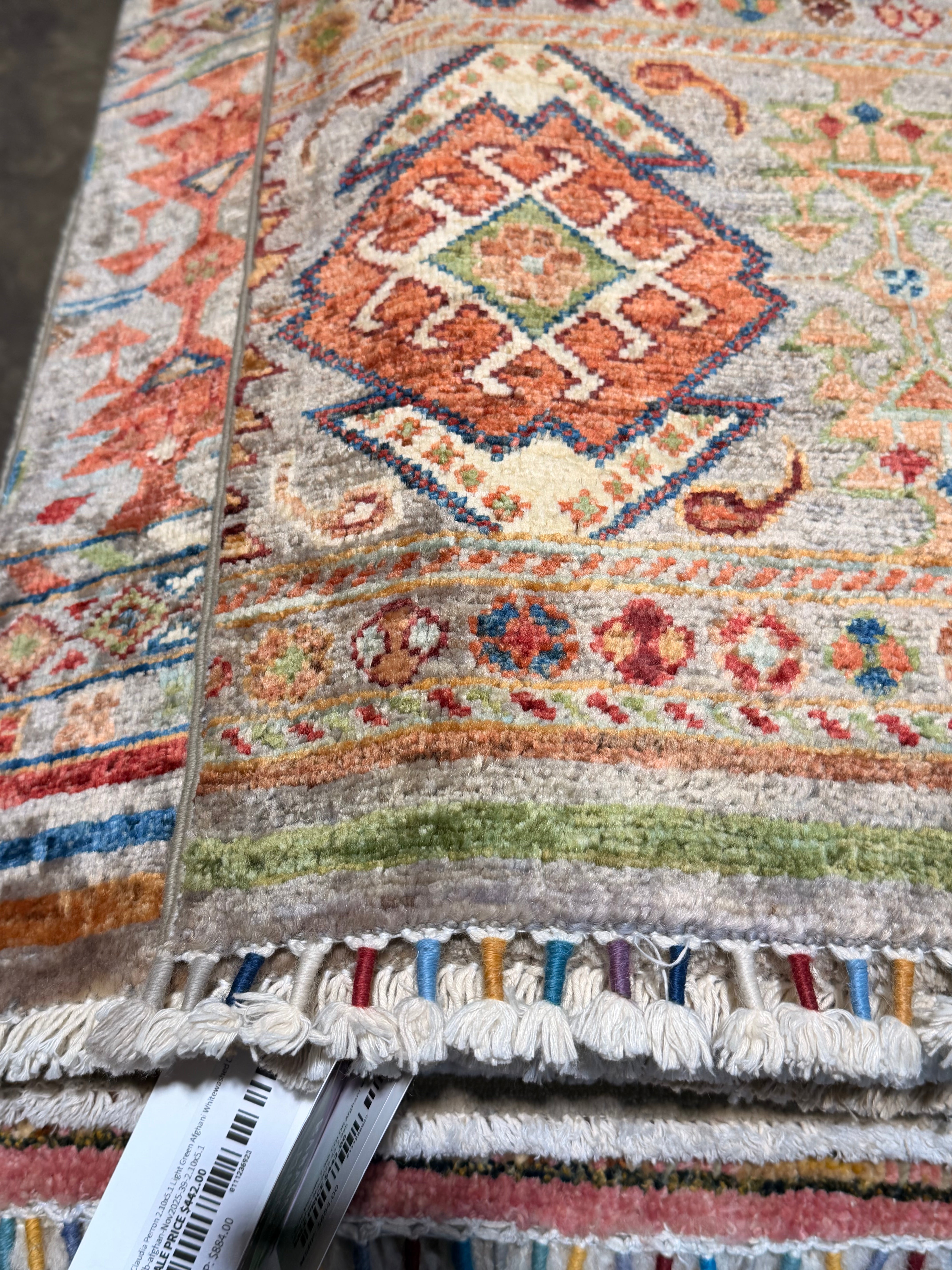 Heather Gay 2.7x4.5 Silver/Grey Afghani Khorjin Rug
