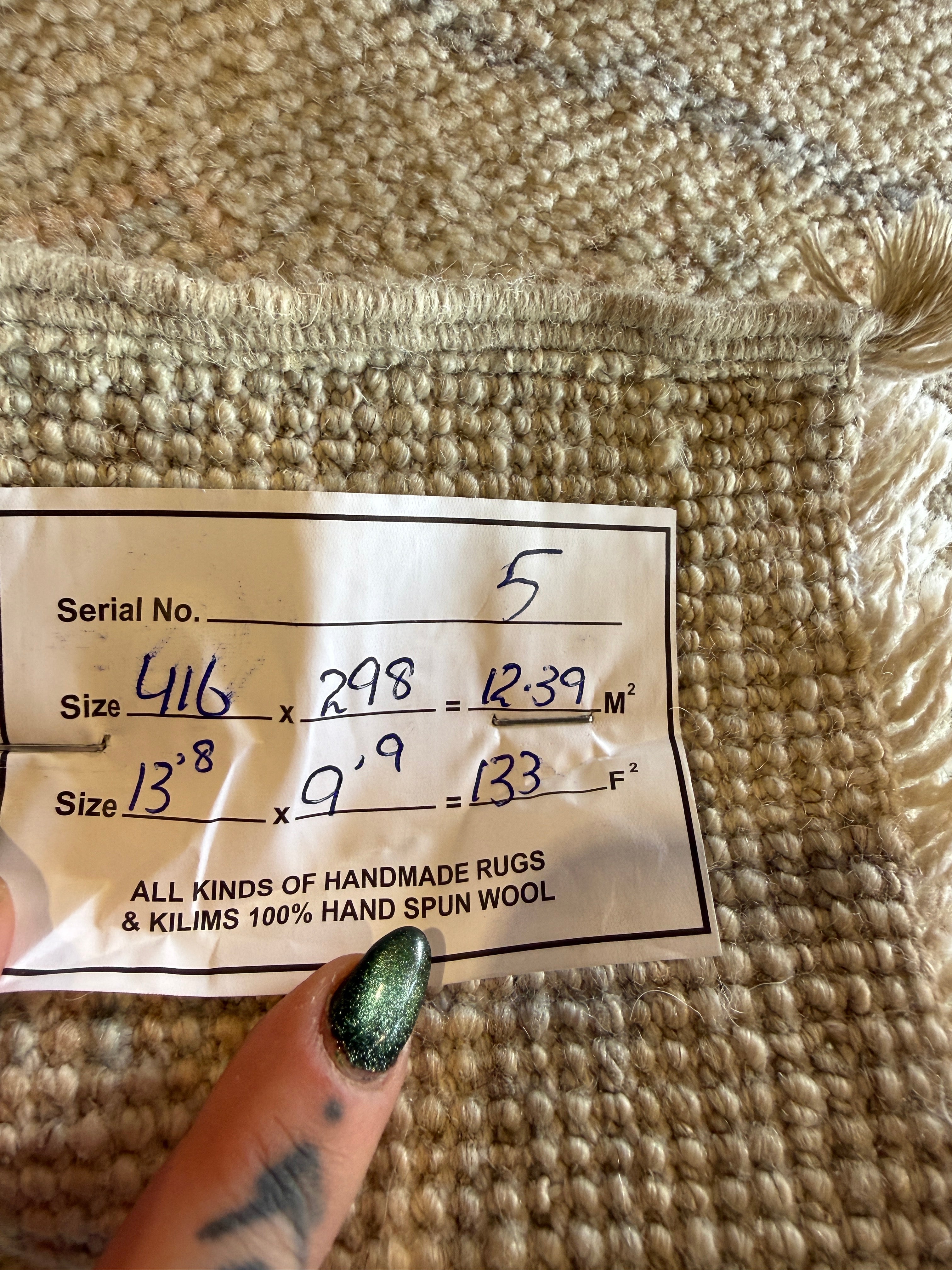 Katie Lunman 9.9x13.8 Blue Afghani Whitewashed Oushak