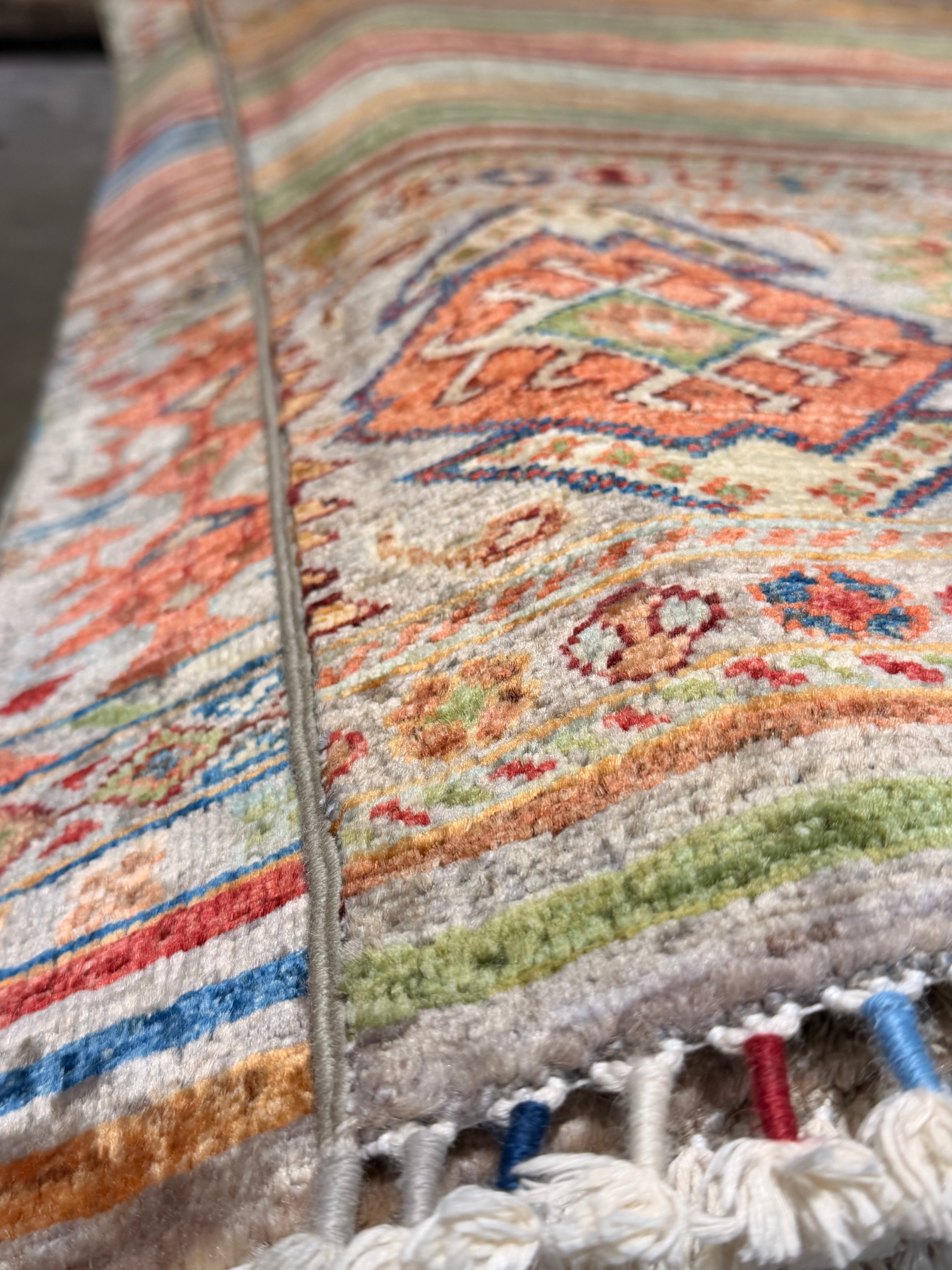 Heather Gay 2.7x4.5 Silver/Grey Afghani Khorjin Rug