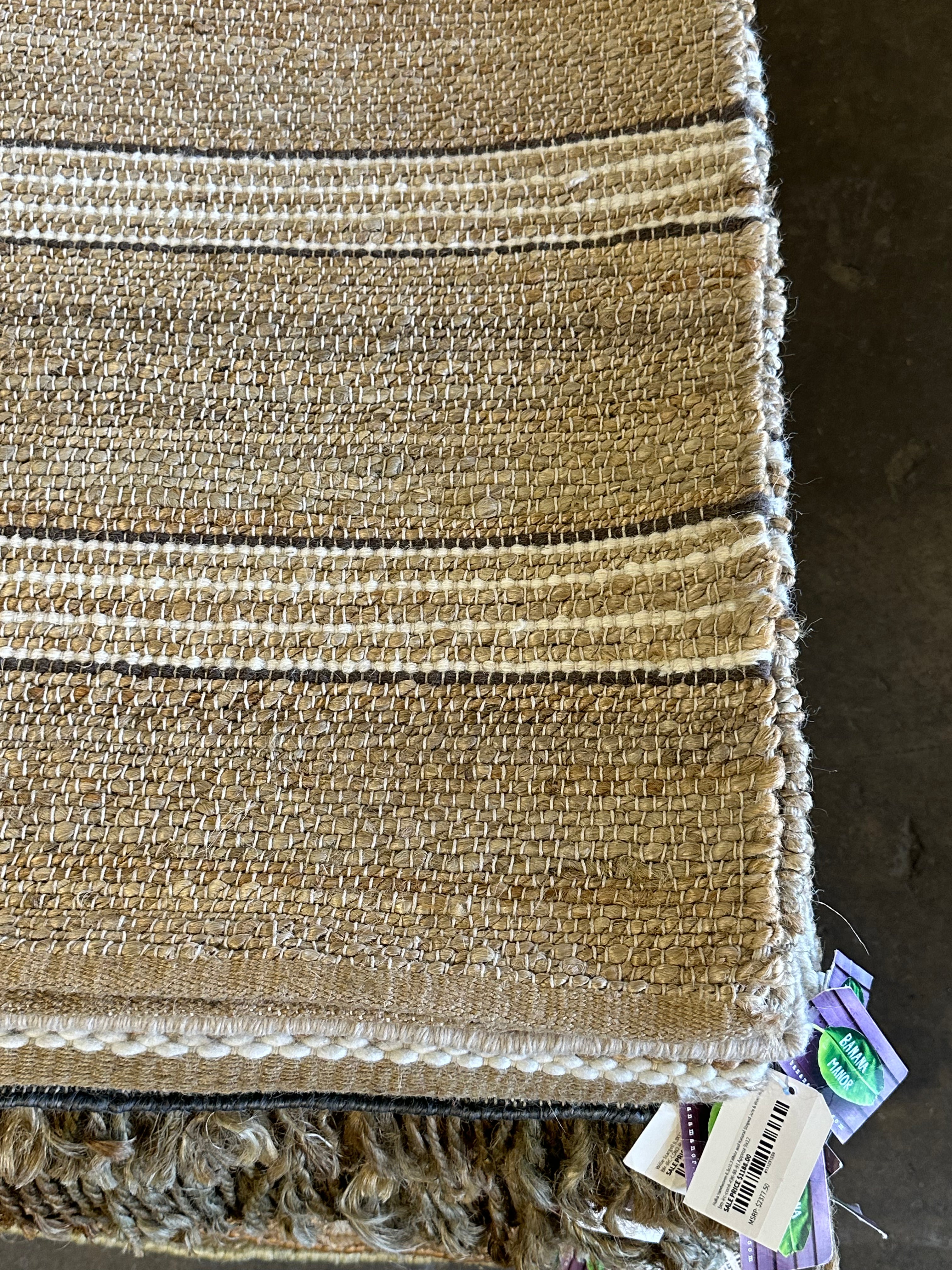 Count Basie Handwoven Striped Natural Jute Rug (Multiple Sizes)