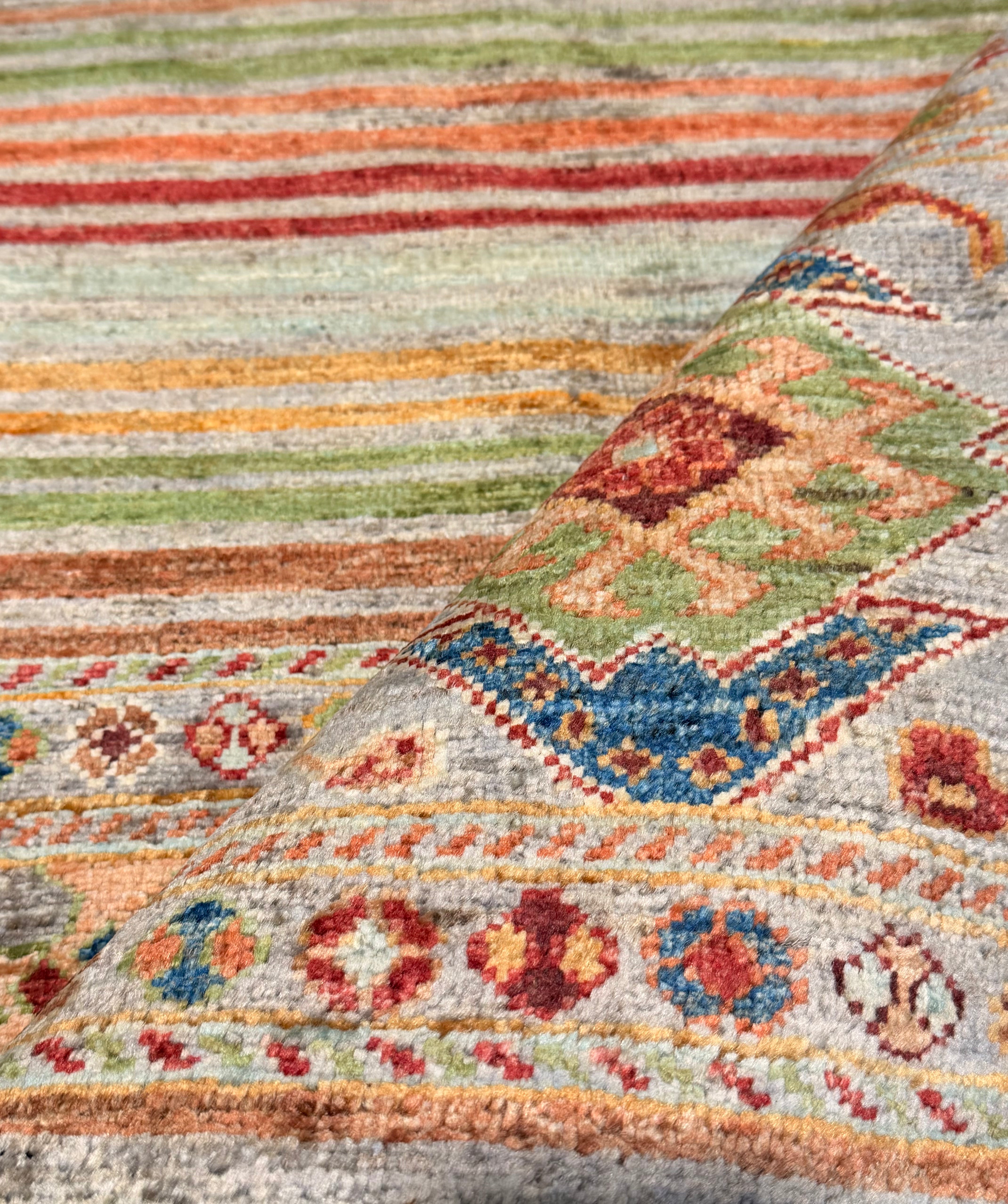 Heather Gay 2.7x4.5 Silver/Grey Afghani Khorjin Rug