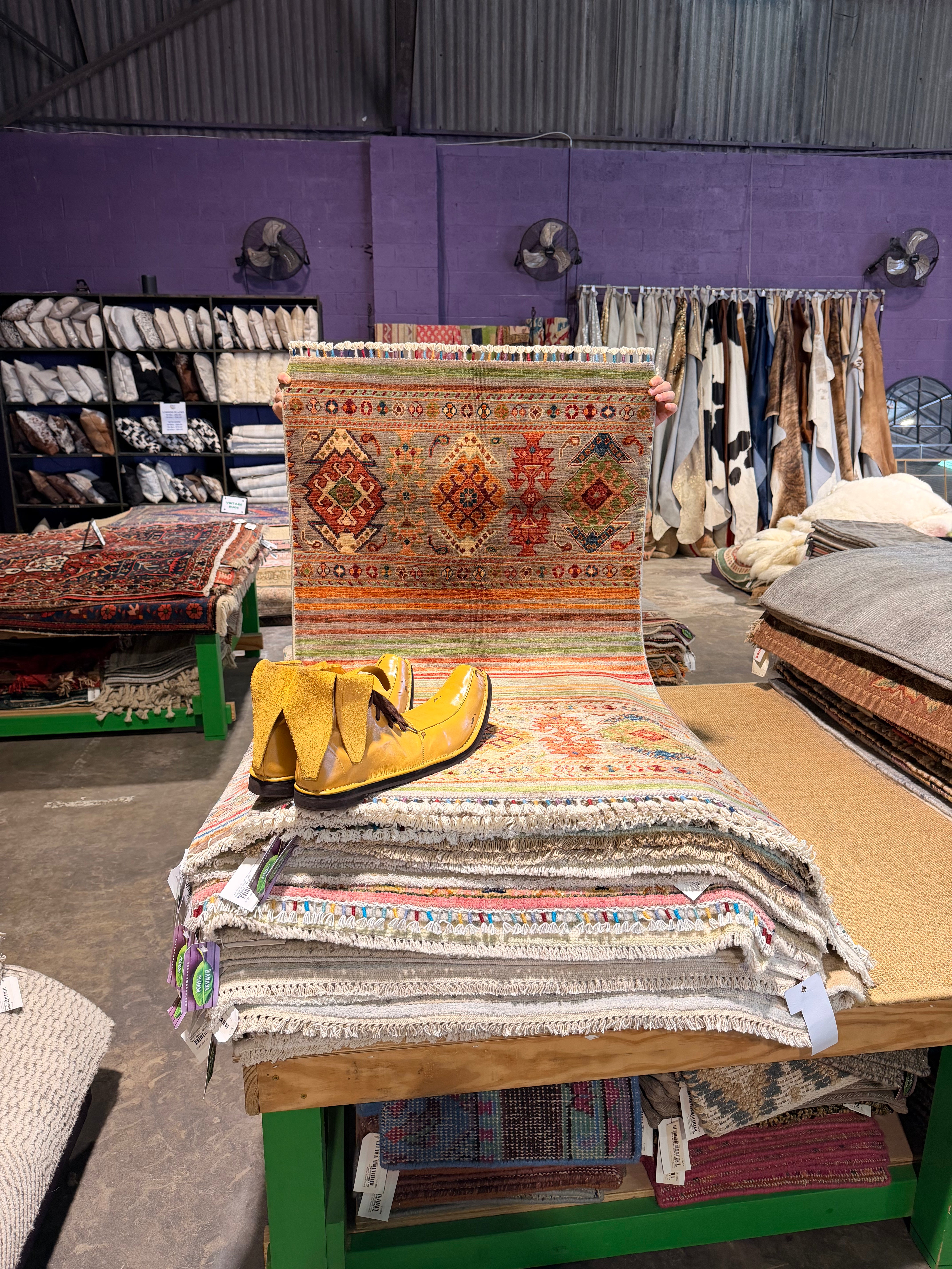 Heather Gay 2.7x4.5 Silver/Grey Afghani Khorjin Rug