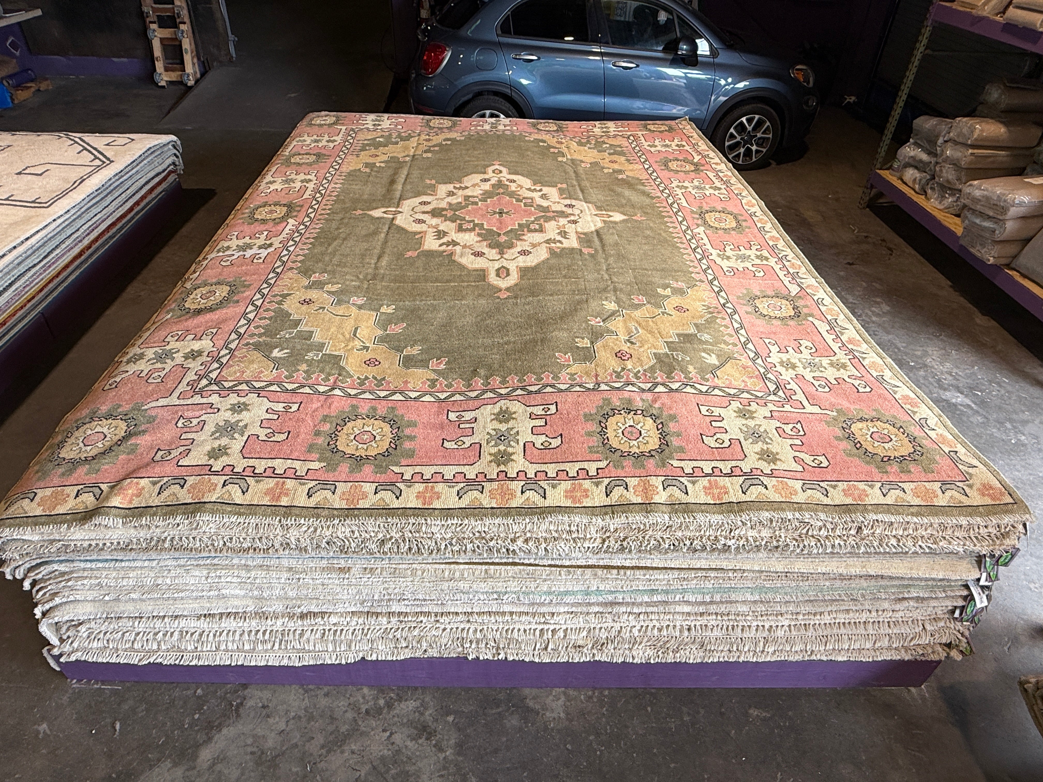 Nicole Jacky 10.2x14 Pink Afghani Oushak