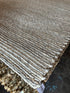 Hulka Handwoven 8.3x10.3 White and Natural Striped Jute & Wool Rug