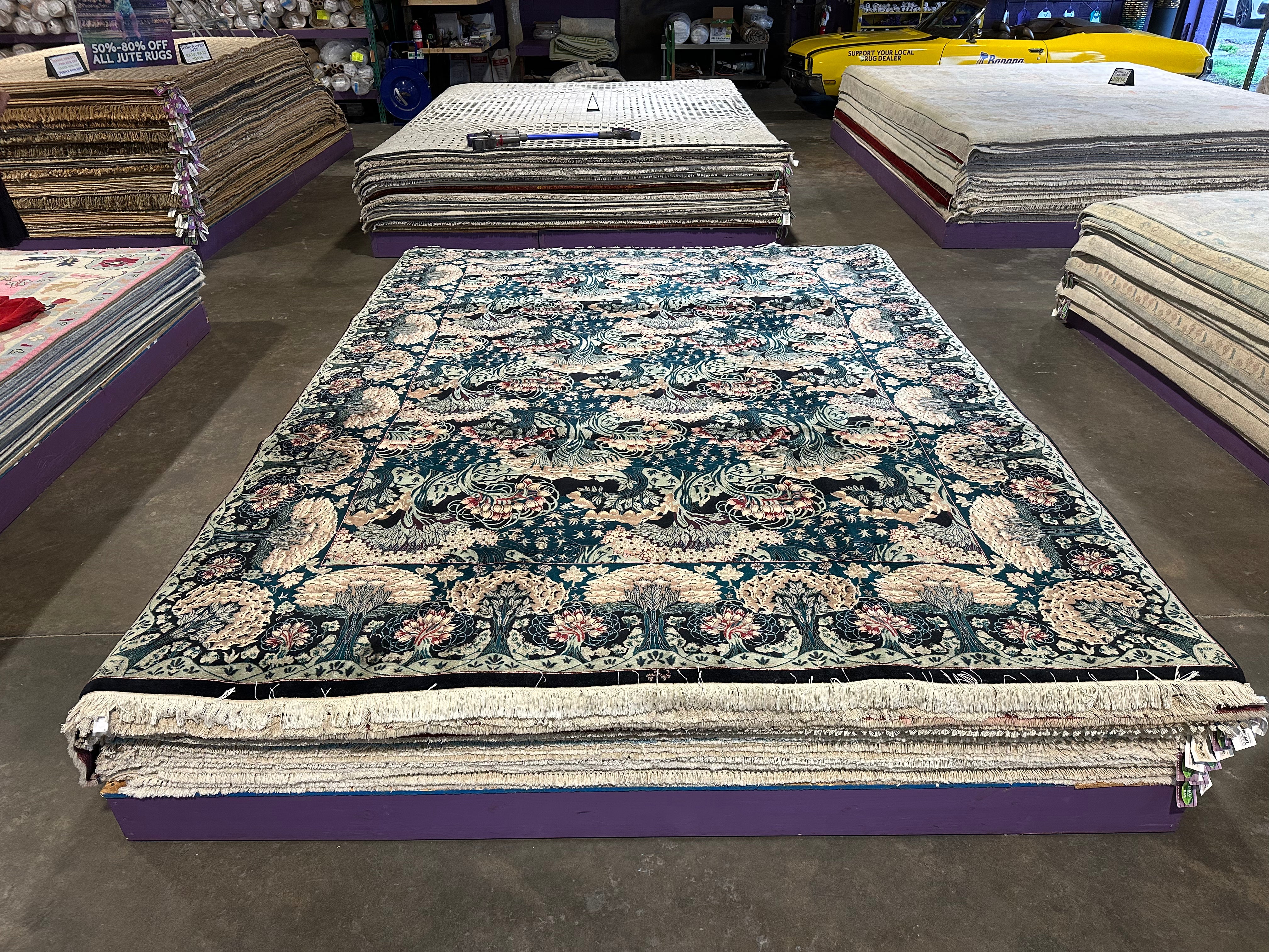 James Johnson 9x12 Green Kashan Rug - CLEARANCE 30% off