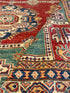 Theresa Thompson 7.11x10.2 Red and Green Afghani Kazak Rug