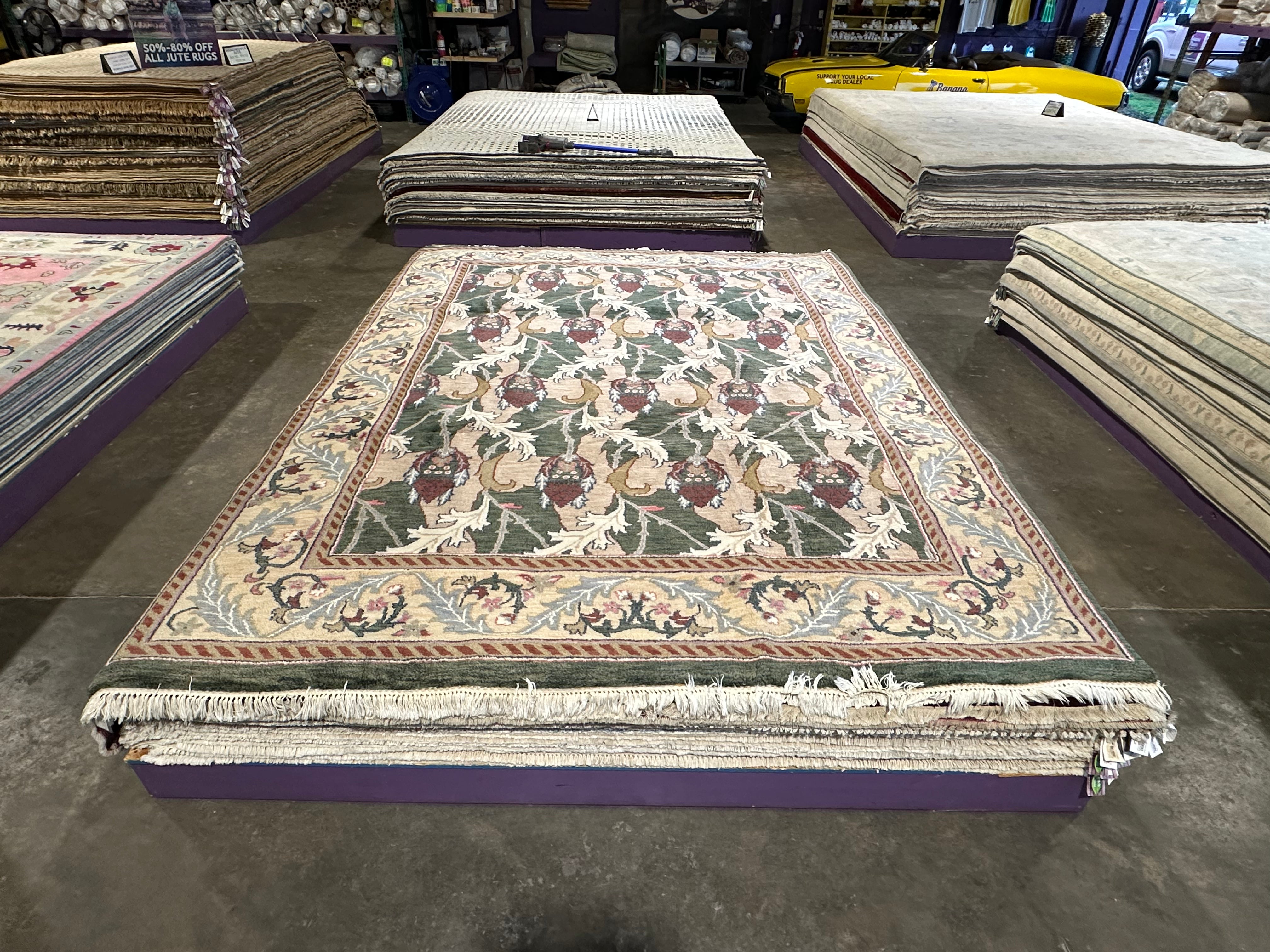 Kathryn Dennis 9x12 Green Kashan Rug - CLEARANCE 30% off