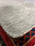 Christina 5.9x7.9 Hand-Woven Durrie Ivory and Grey