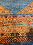 Cary Deuber 6.9x9.8 Orange and Blue Afghani Mamluk Rug