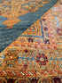 Cary Deuber 6.9x9.8 Orange and Blue Afghani Mamluk Rug