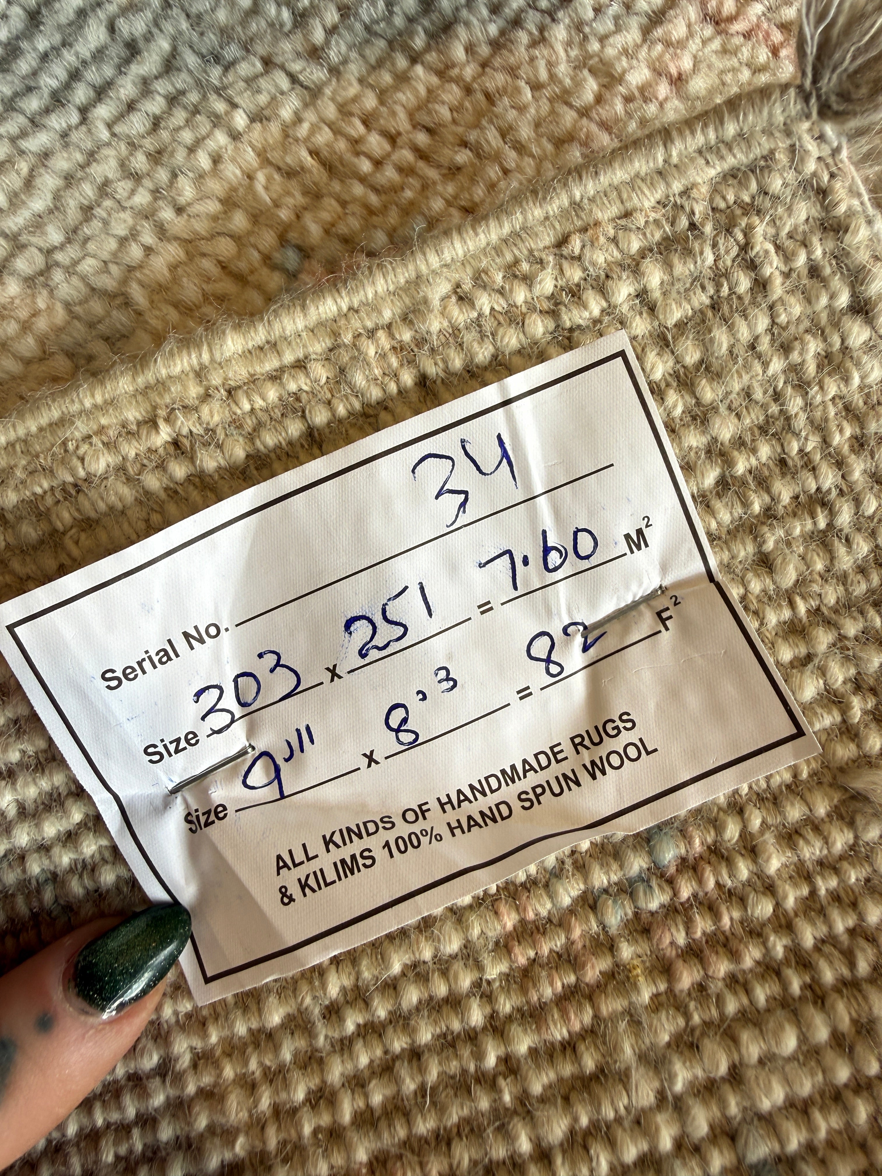 Maya McNair 8.3x9.11 Multi Color Afghani Whitewashed Oushak