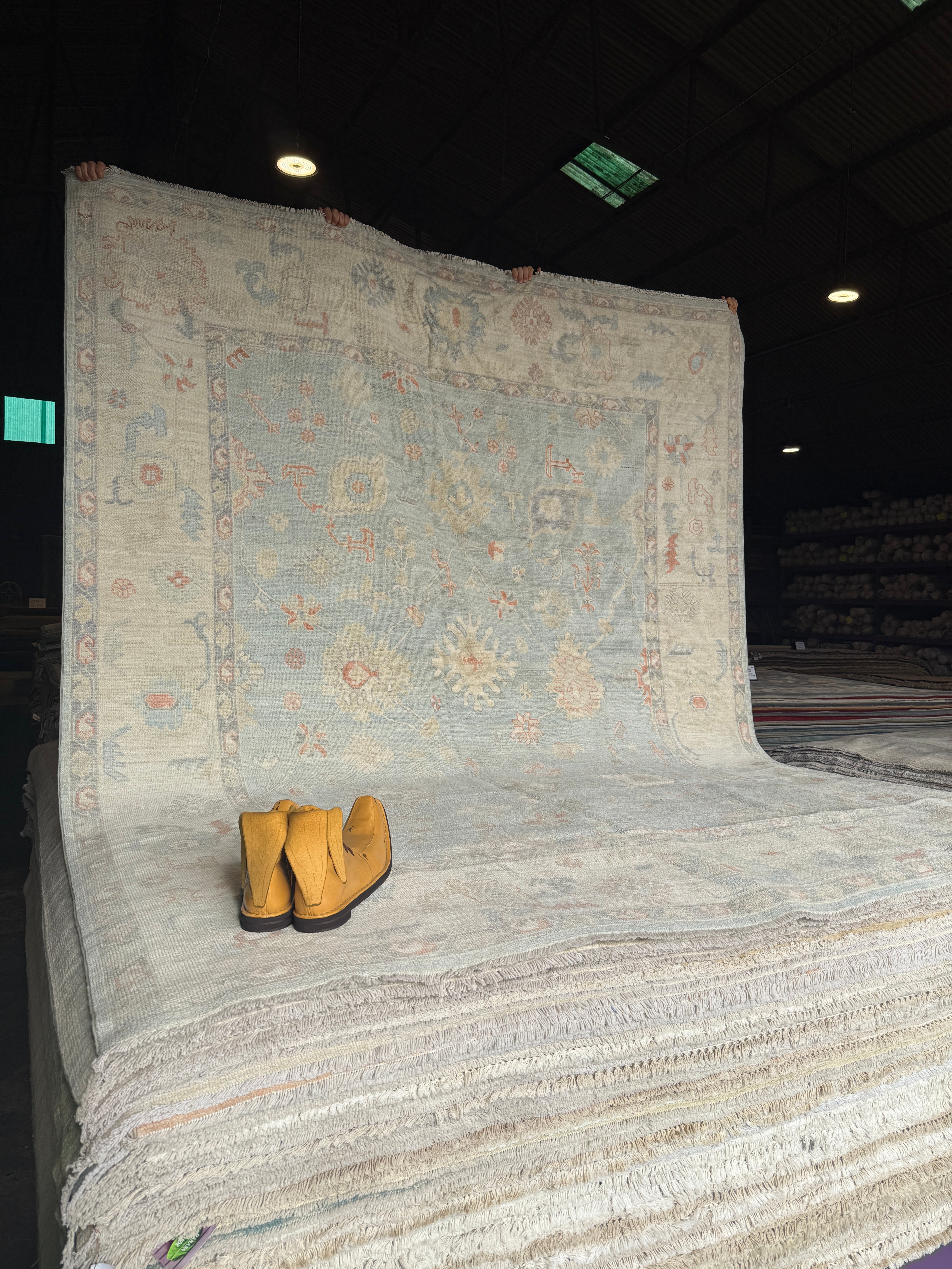 Taylour Paige 7.11x10.1 Blue Afghani Whitewashed Oushak