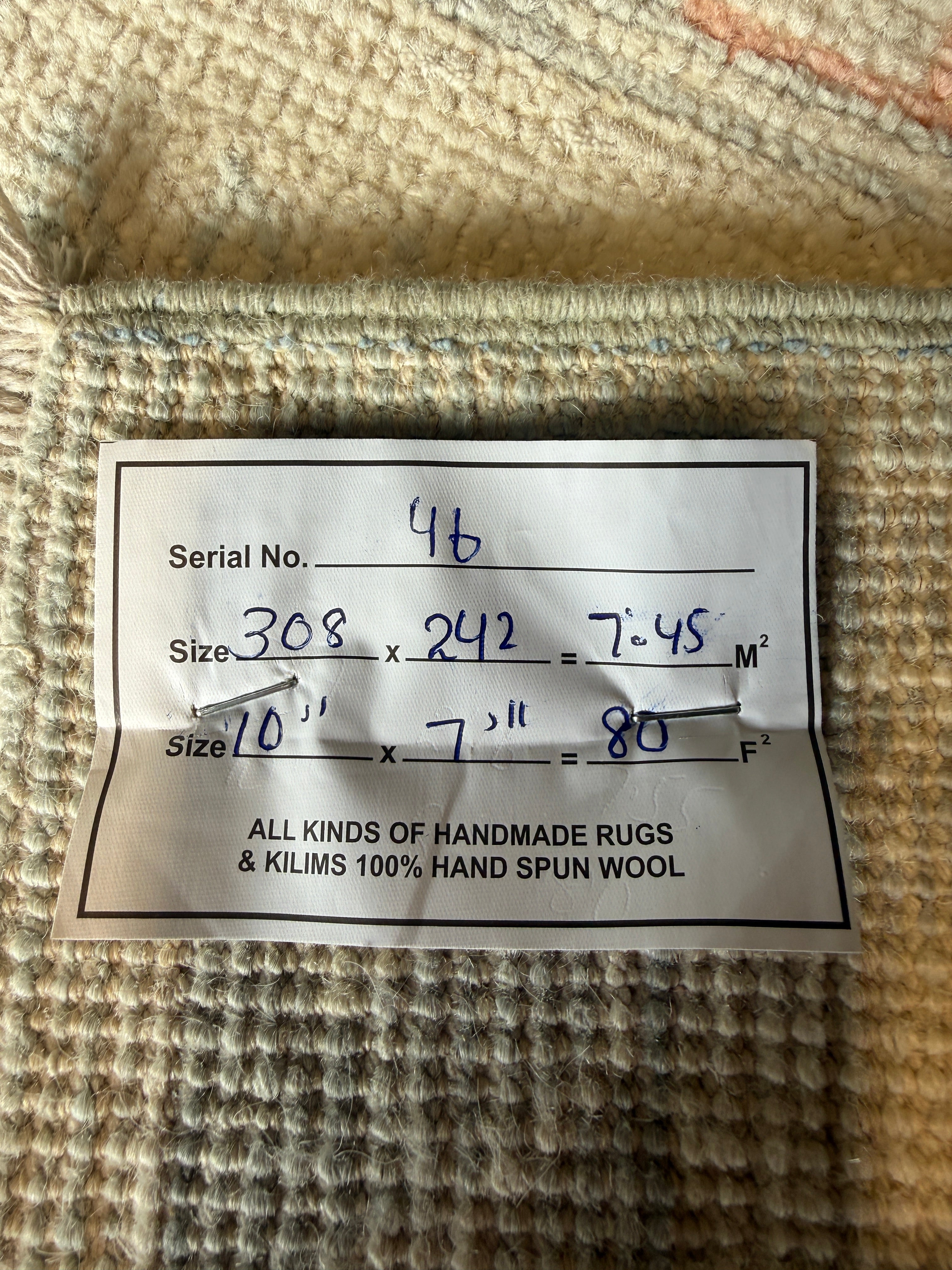 Taylour Paige 7.11x10.1 Blue Afghani Whitewashed Oushak