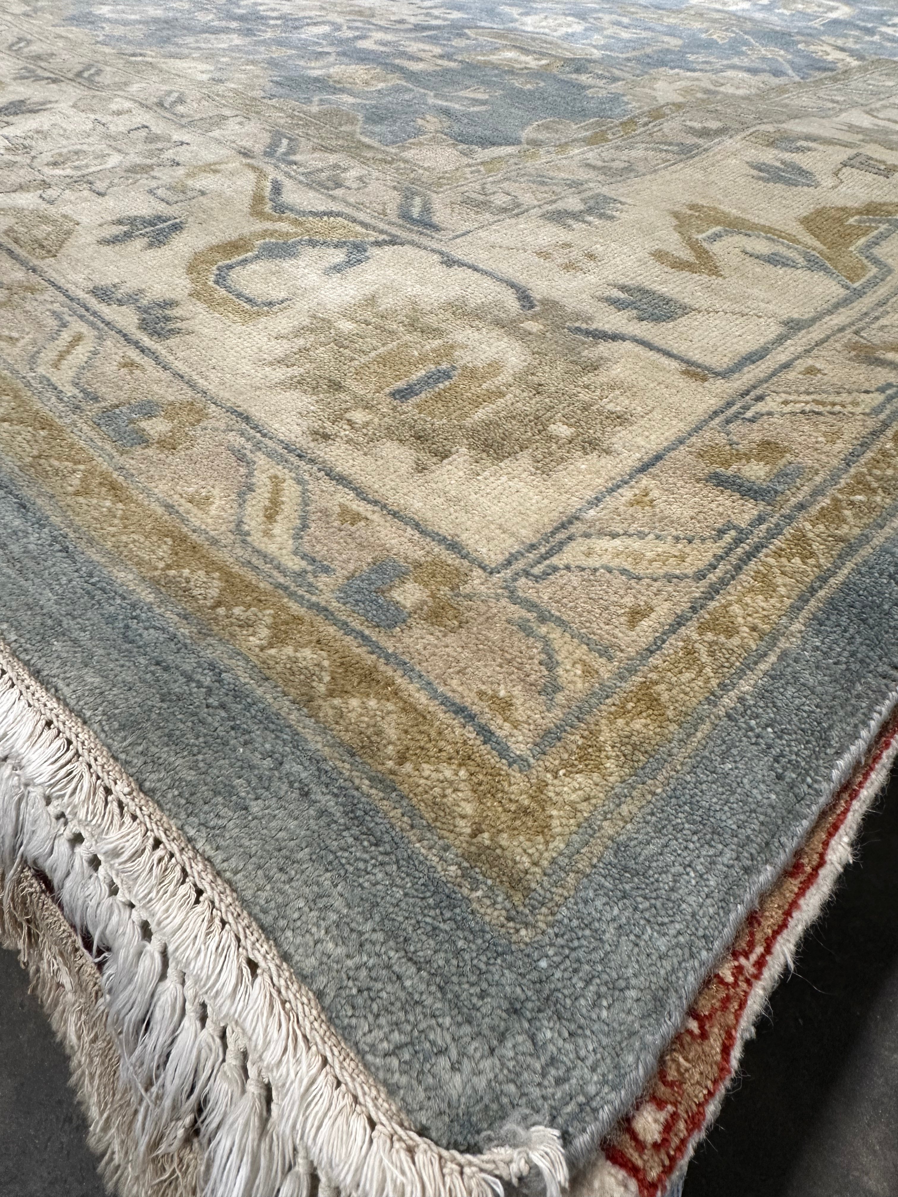 Madison LeCroy 9.3x12 Blue Oushak Rug - CLEARANCE 30% off