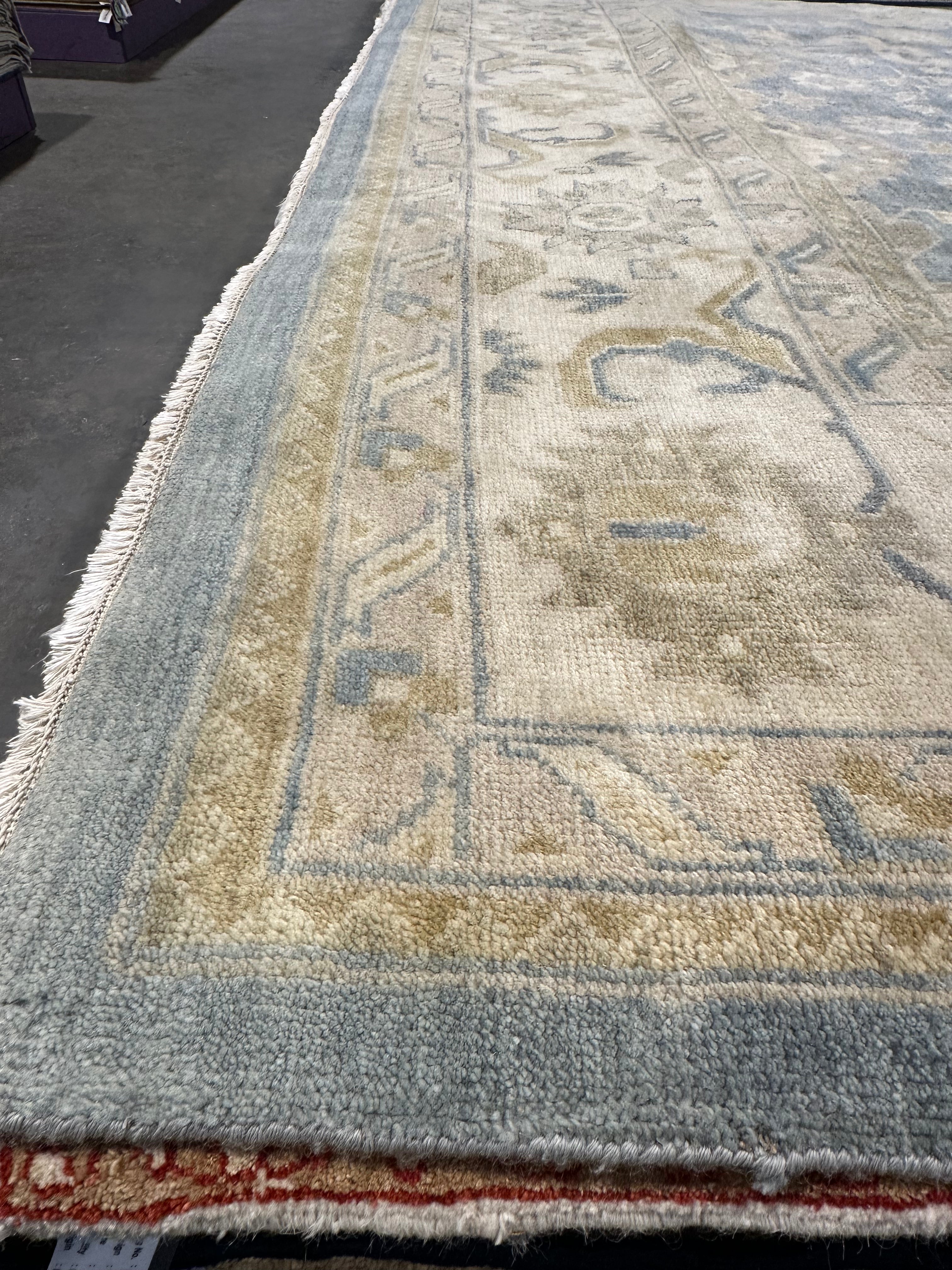 Madison LeCroy 9.3x12 Blue Oushak Rug - CLEARANCE 30% off