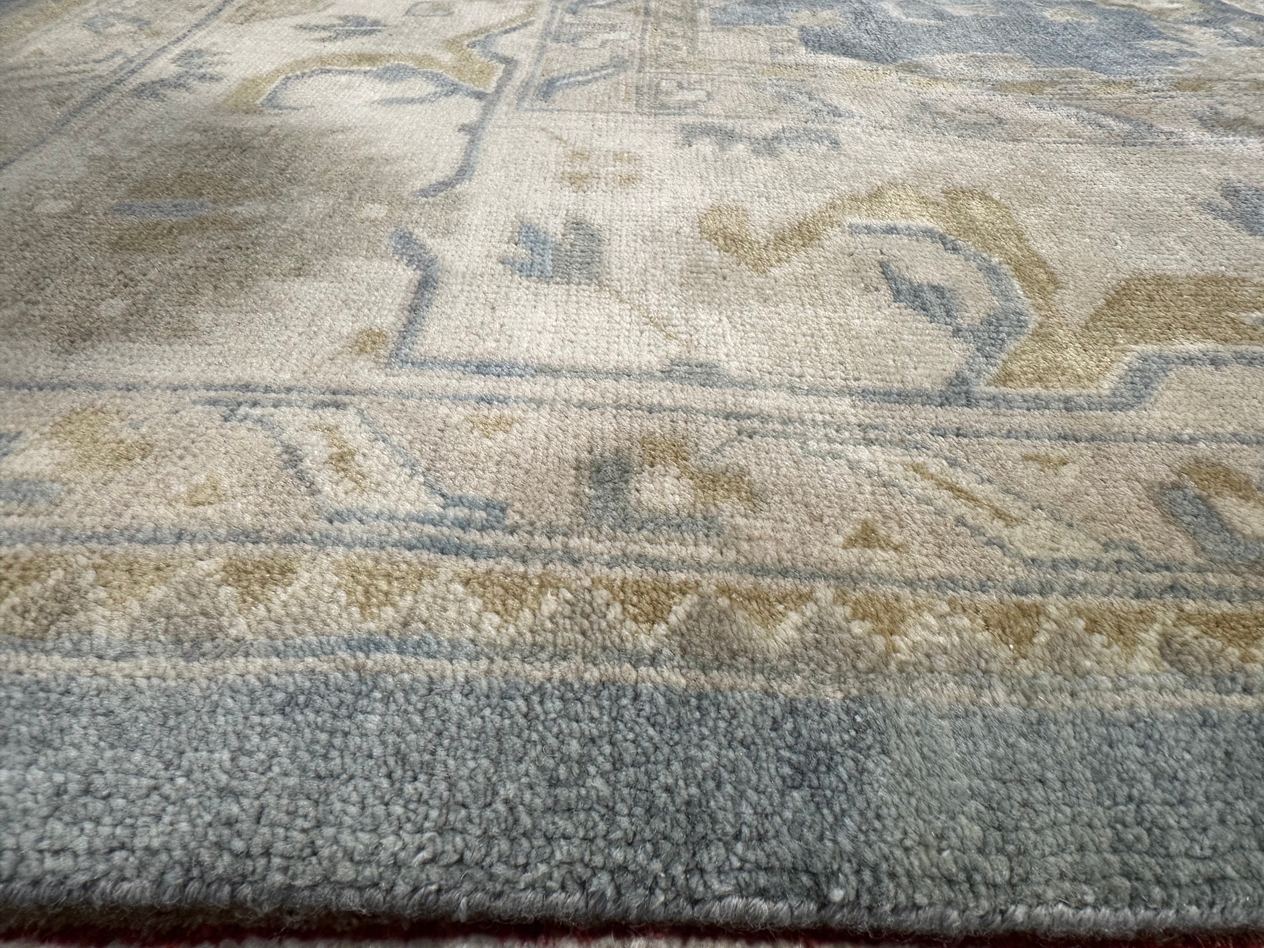 Madison LeCroy 9.3x12 Blue Oushak Rug - CLEARANCE 30% off