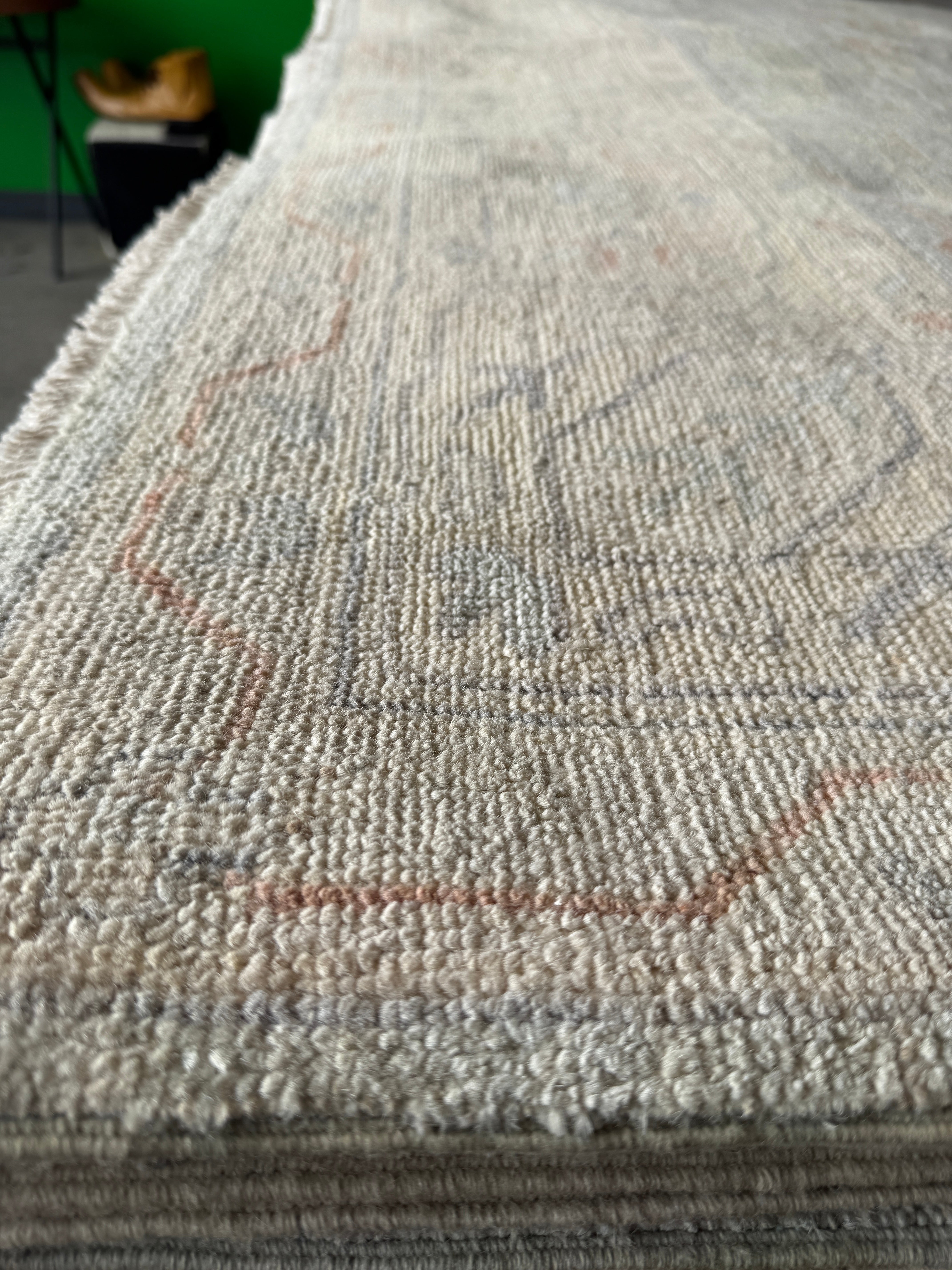 Laura Anglade 8.3x9.11 Blue Afghani Whitewashed Oushak