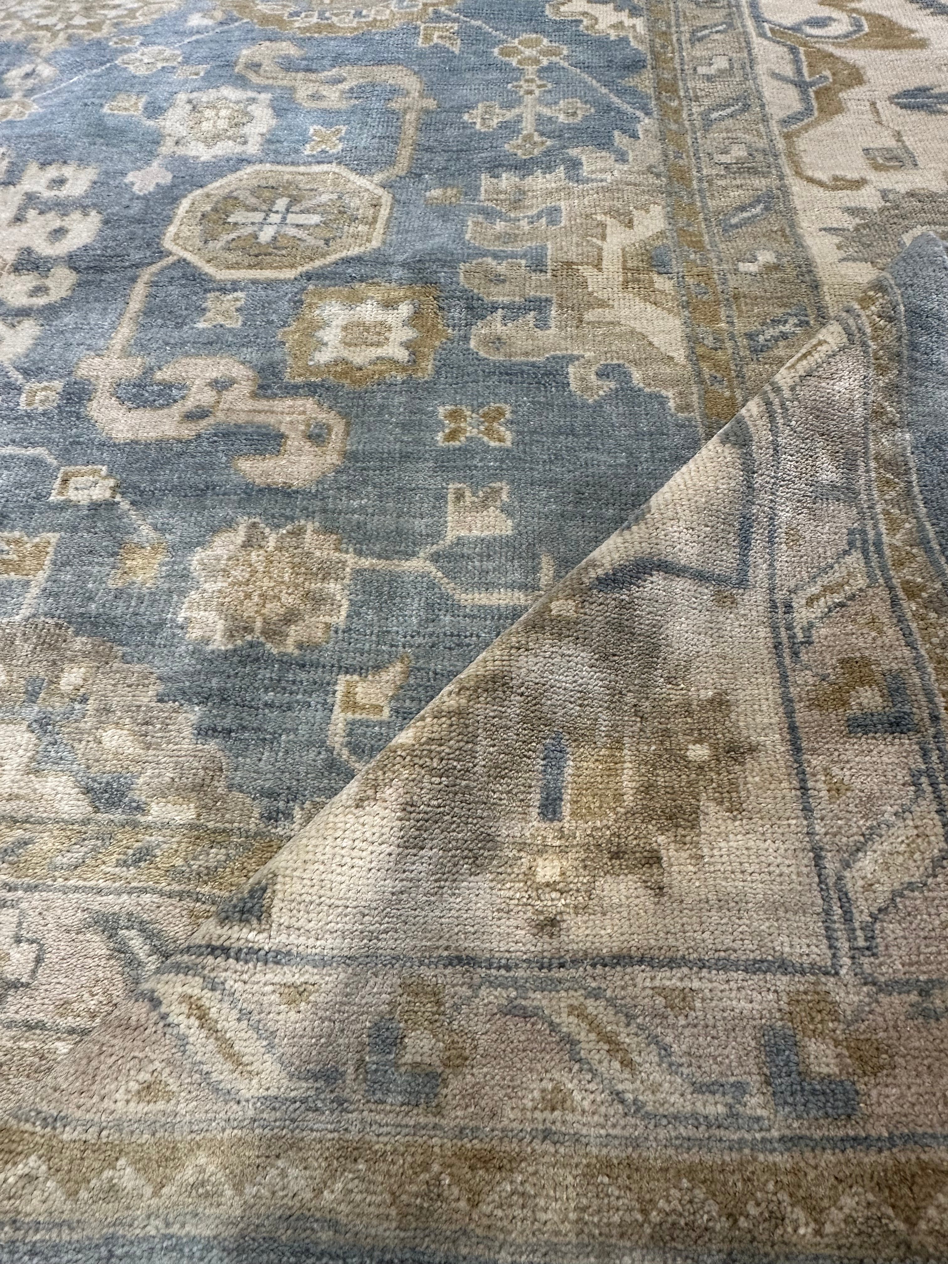 Madison LeCroy 9.3x12 Blue Oushak Rug - CLEARANCE 30% off