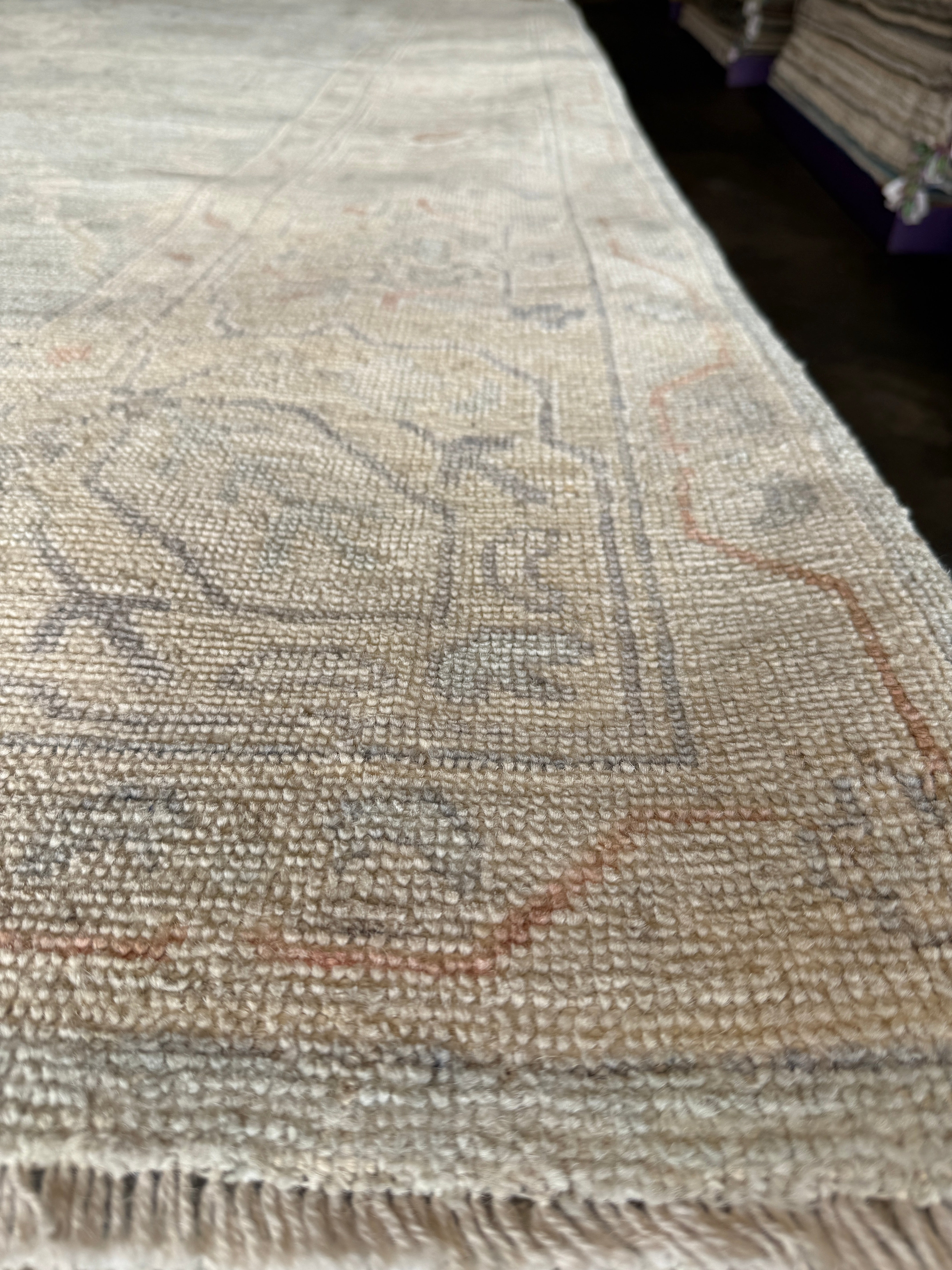 Laura Anglade 8.3x9.11 Blue Afghani Whitewashed Oushak