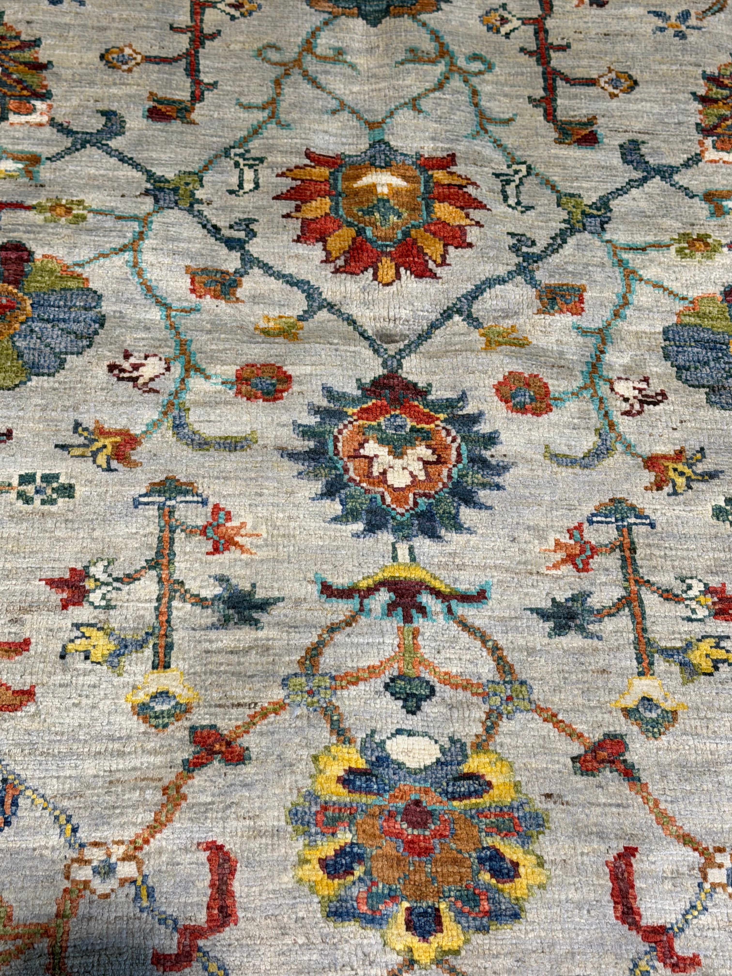 Samantha Kacho 5x6.2 Silvery/Grey Afghani Sultani Rug