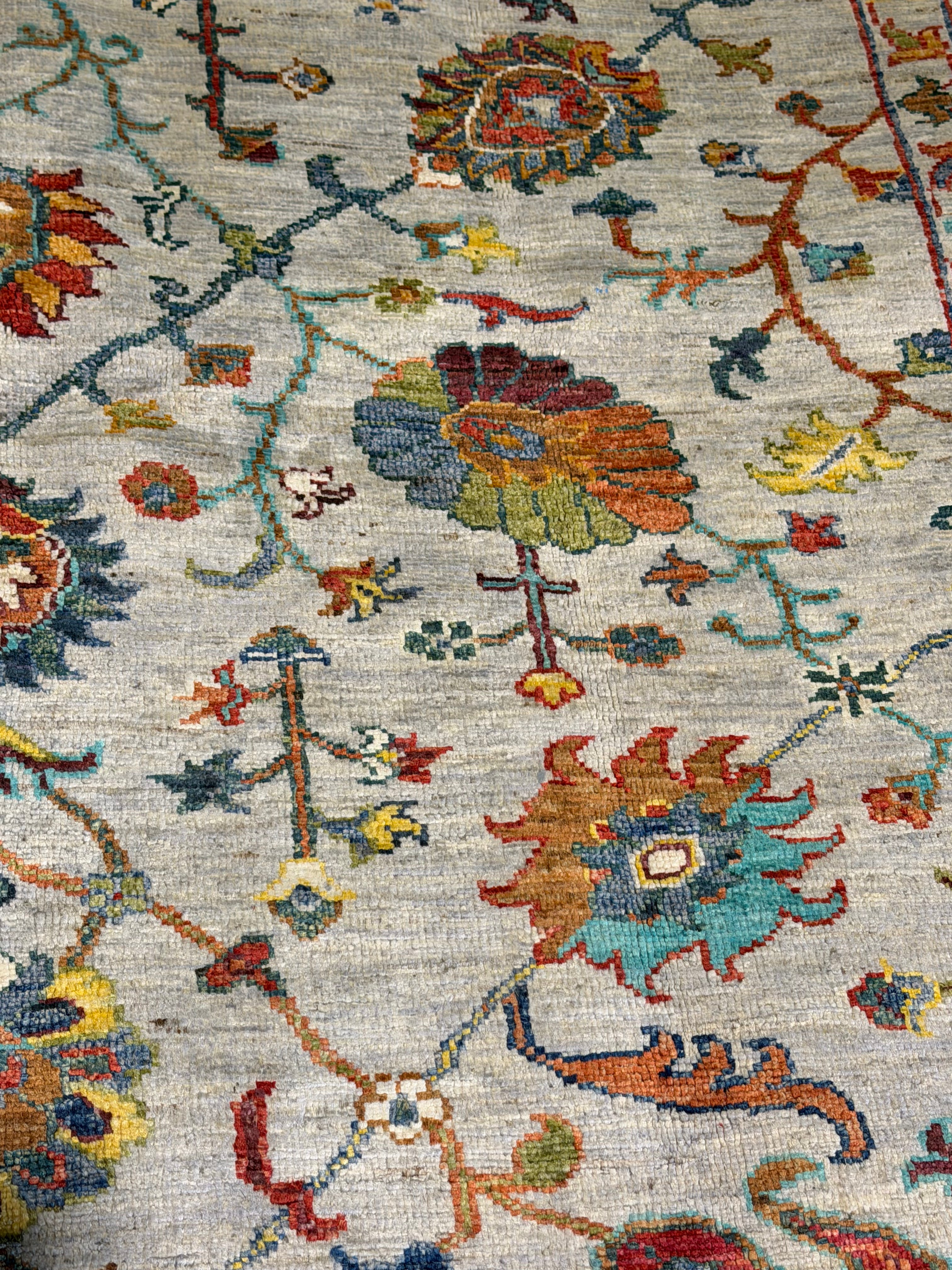 Samantha Kacho 5x6.2 Silvery/Grey Afghani Sultani Rug