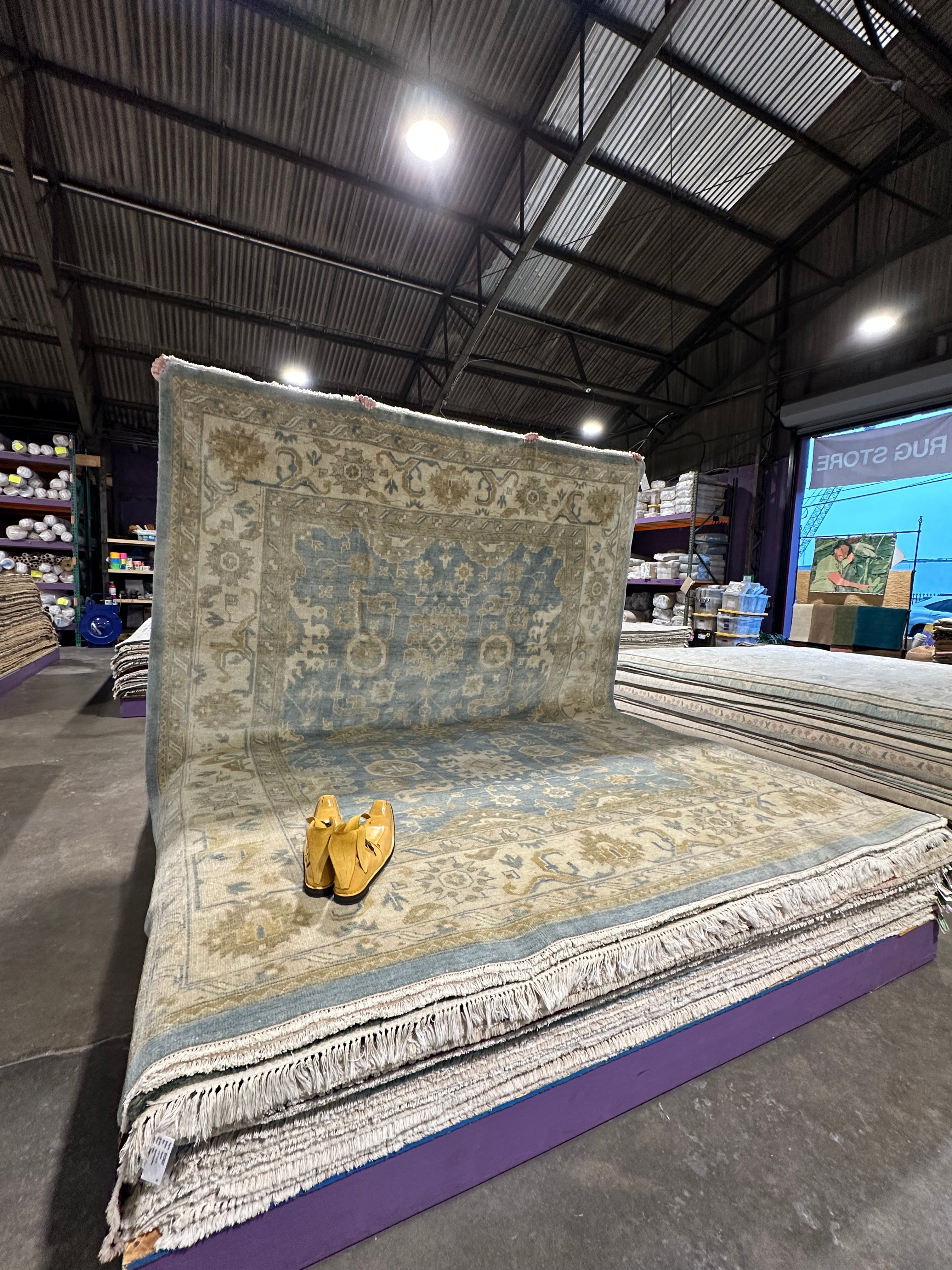 Madison LeCroy 9.3x12 Blue Oushak Rug - CLEARANCE 30% off